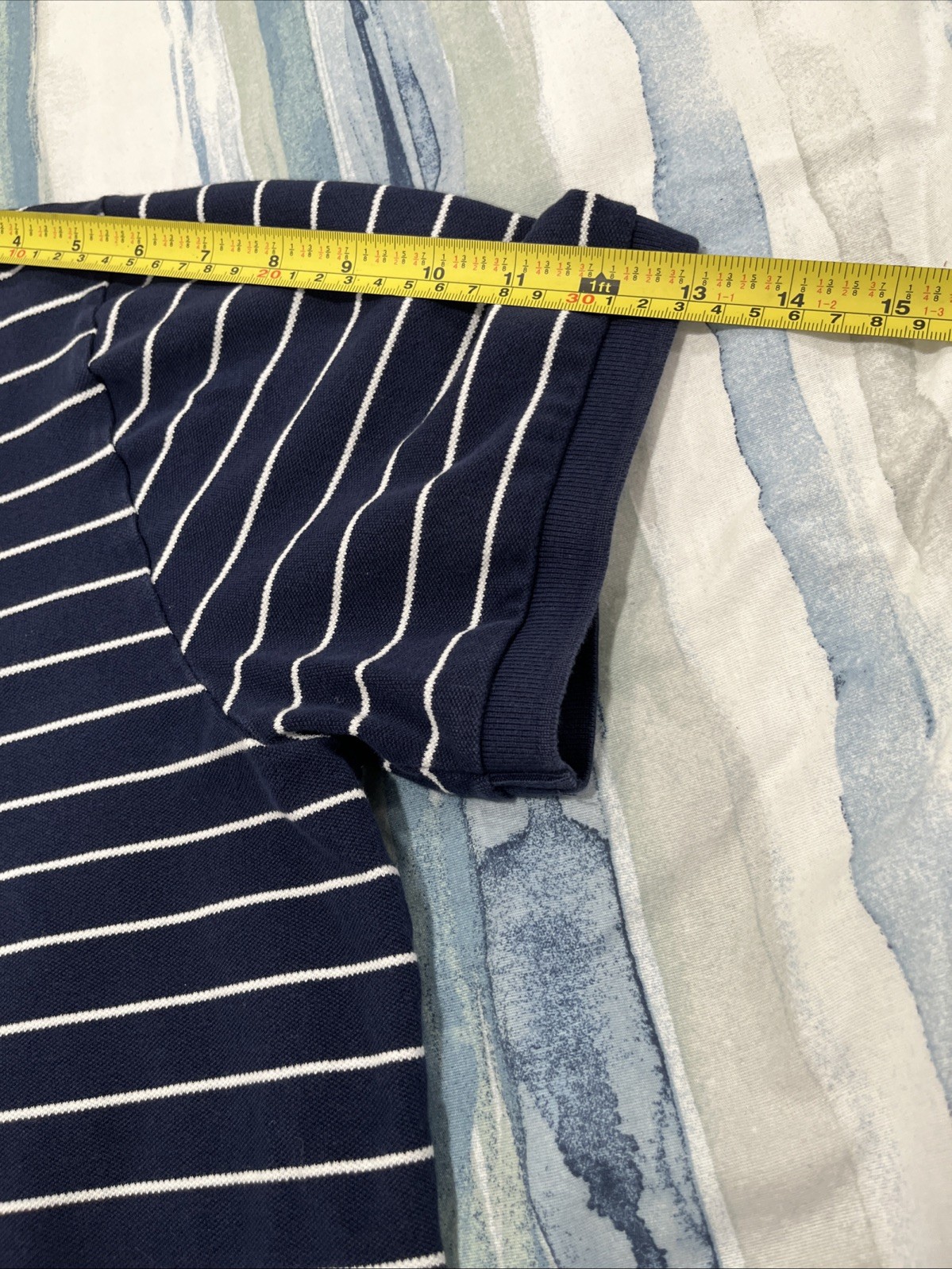 Polo Ralph Lauren Shirt Mens XL Custom Slim Fit Navy Blue White Striped Polo