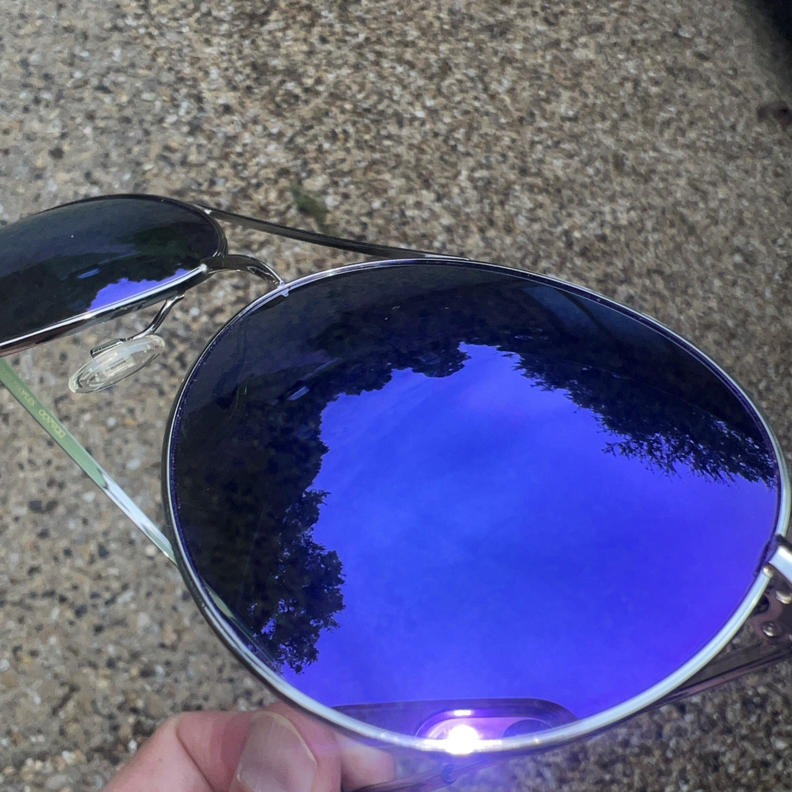 Oliver Peoples Sayer Sunglasses | Silver Frame Blue Mirror Lens OV1201S 63mm