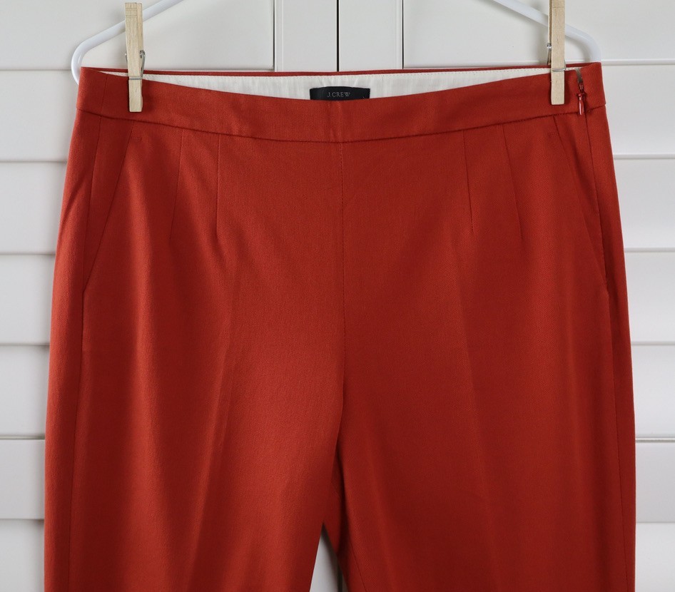 J.CREW NWT $89 Martie Pants in Burnt Orange Bi-Stretch Cotton Size 10