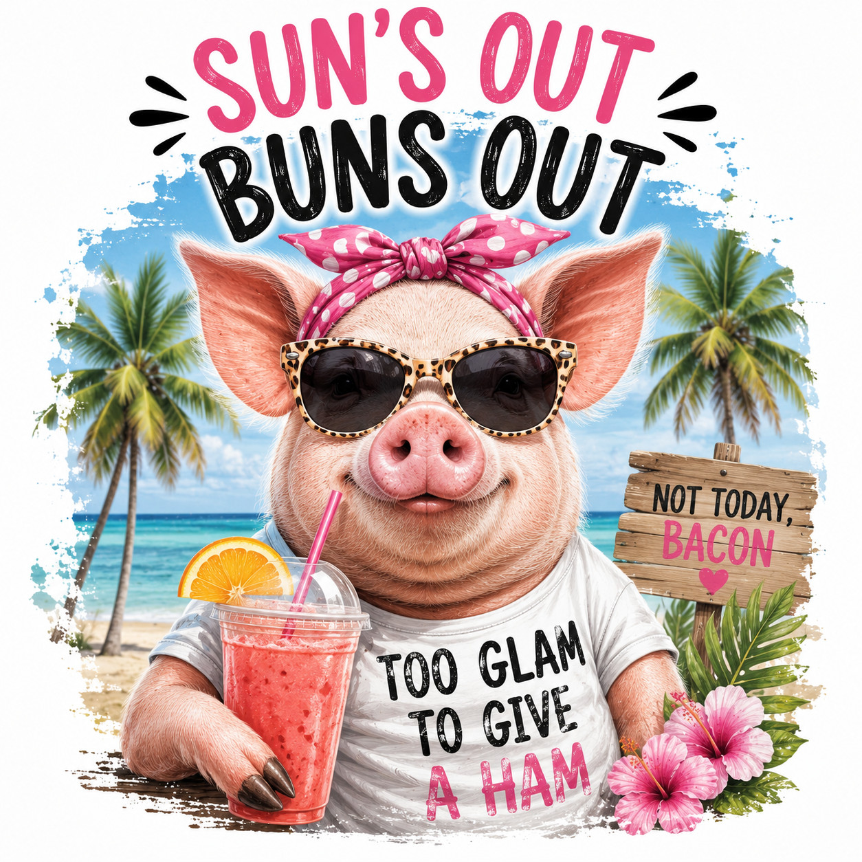 Barnyard Babe T-Shirt (Too Glam Pig)