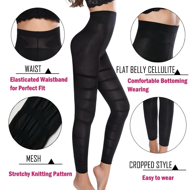 Women High Waist Anti-Cellulite Compression Leggings Leg Slimming Body Shaper