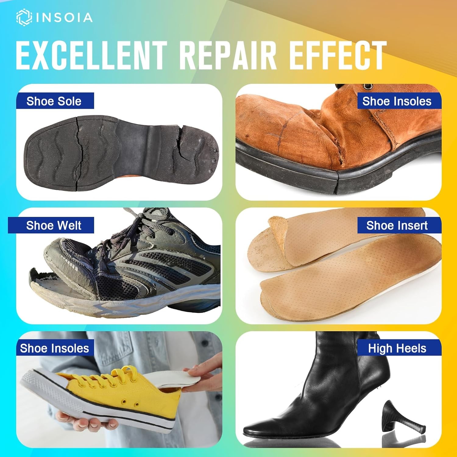 Shoe Glue Sole Repair Kit, Heavy Duty Shoe Adhesive, Waterproof, Flexible, Clear