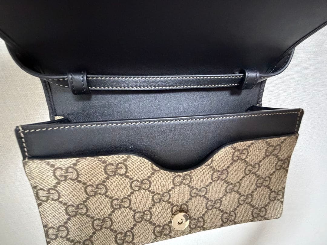 Brand New Unused GG Emblem Leather Strap Shoulder Wallet Gift Present 0611b