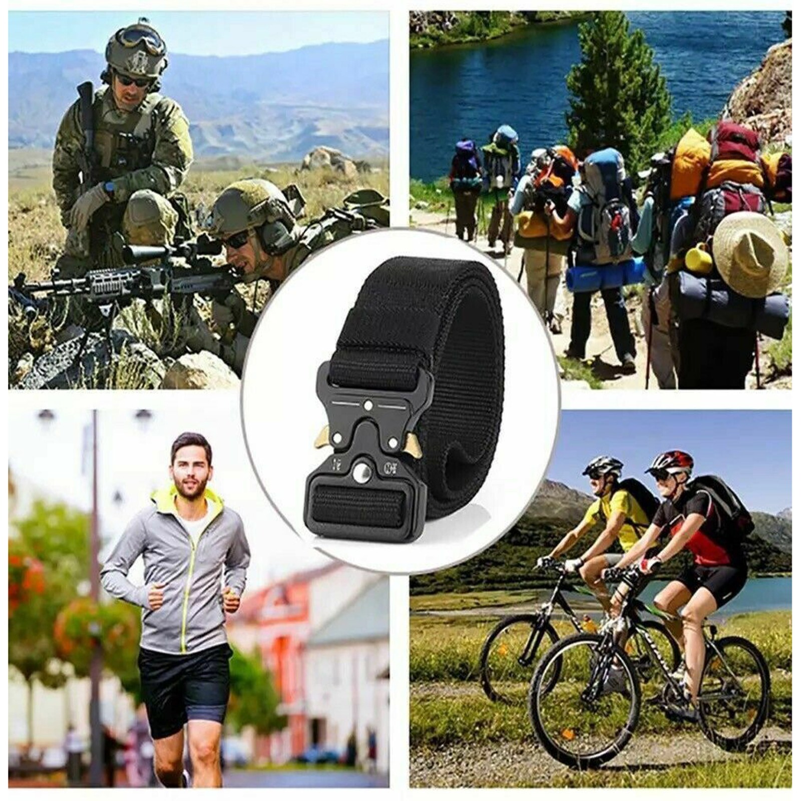 MEN Casual Military Tactical Army Adjustable Quick Release Belts Pants Waistband