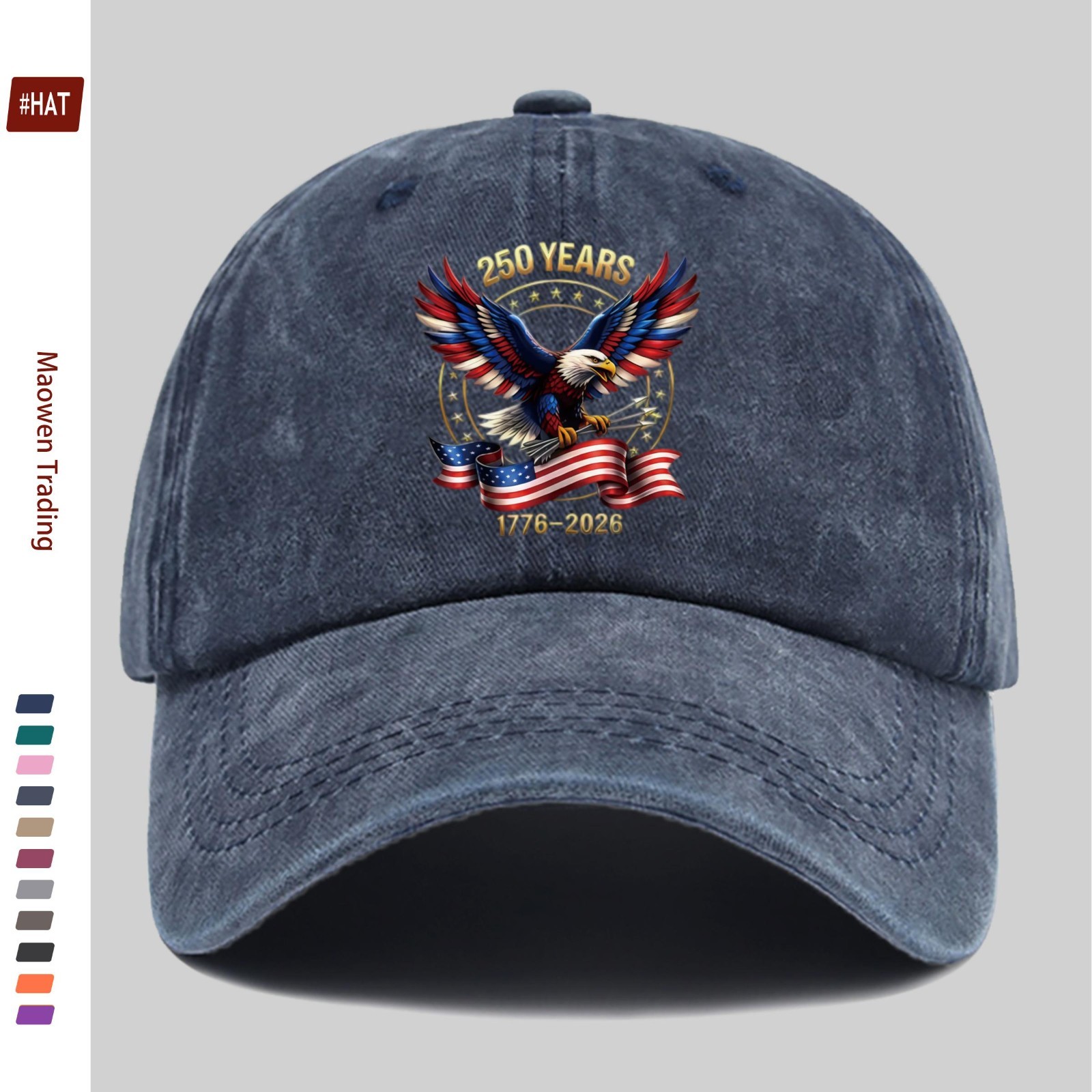 USA 250th Anniversary Hat 1776-2026 American Independence Eagle Flag Baseball Ca