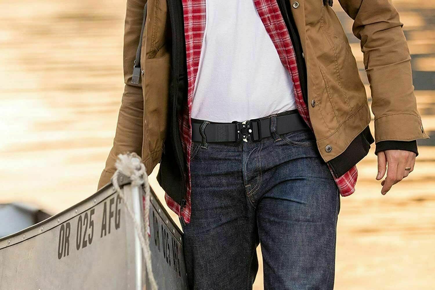 MEN Casual Military Tactical Army Adjustable Quick Release Belts Pants Waistband