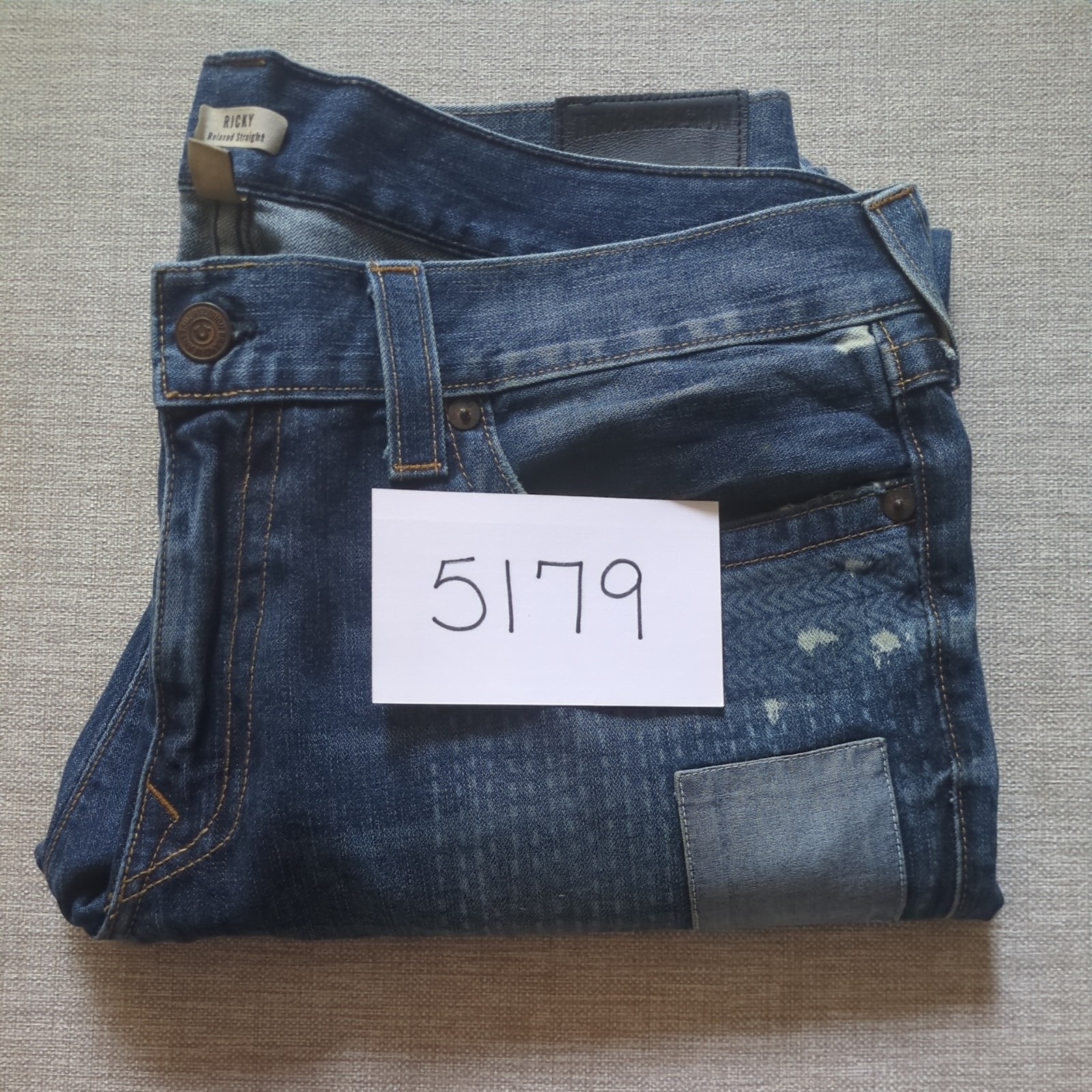 True Religion Ricky Relaxed Straight Y2K Men’s Patchwork Made in the USA 40×34