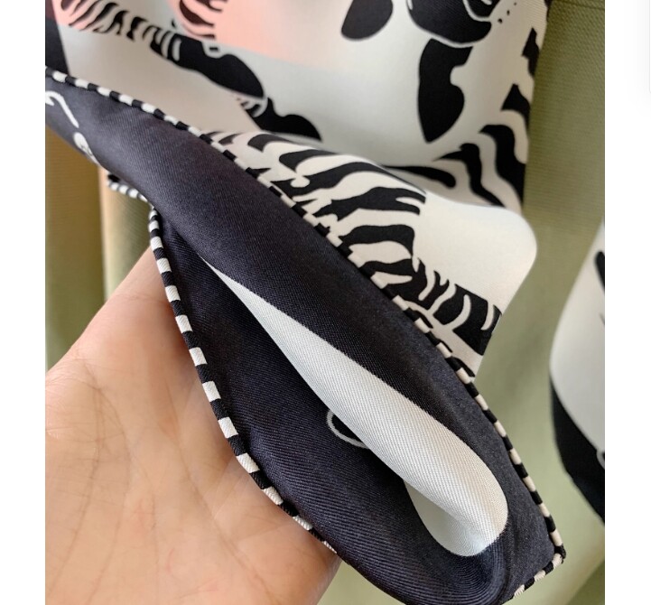 New Spring Boutique High Quality 100% Mulberry Twill Silk Zebra Print Scarf 25‘’
