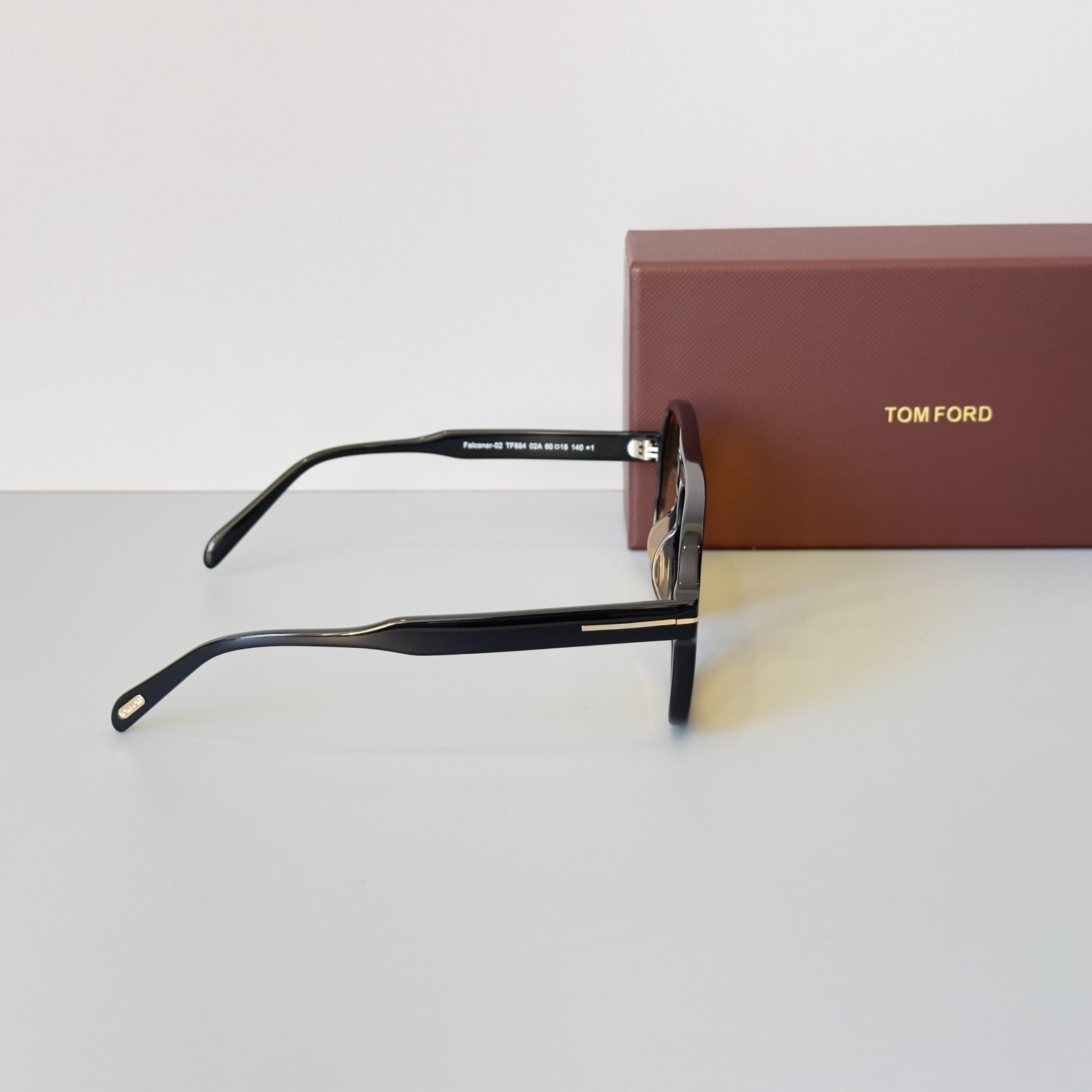 Tom Ford Falconer Sunglasses TF884 Black/Yellow 60-18-140mm With Case