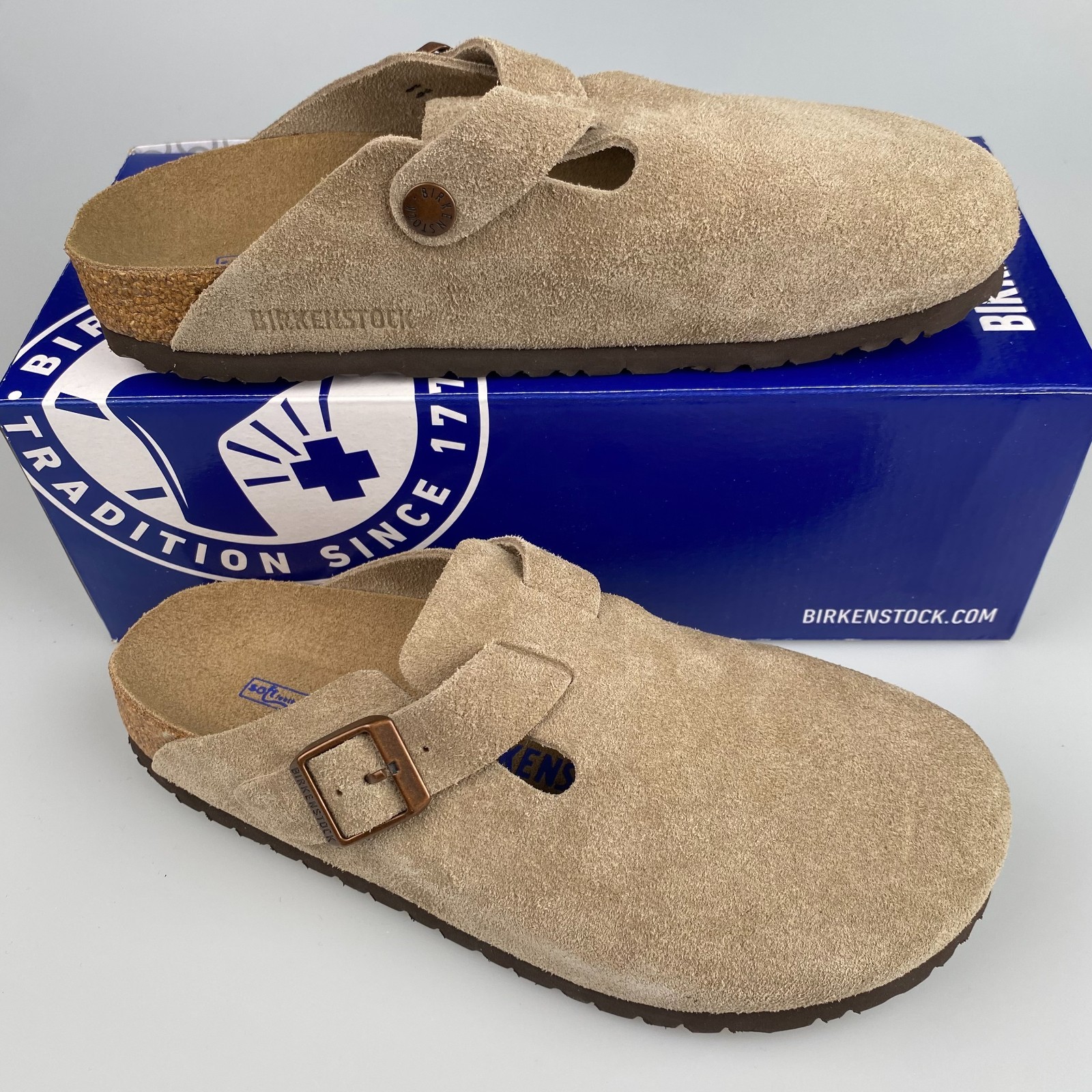 Birkenstock Boston Soft Footbed Suede Leather Clog – Taupe