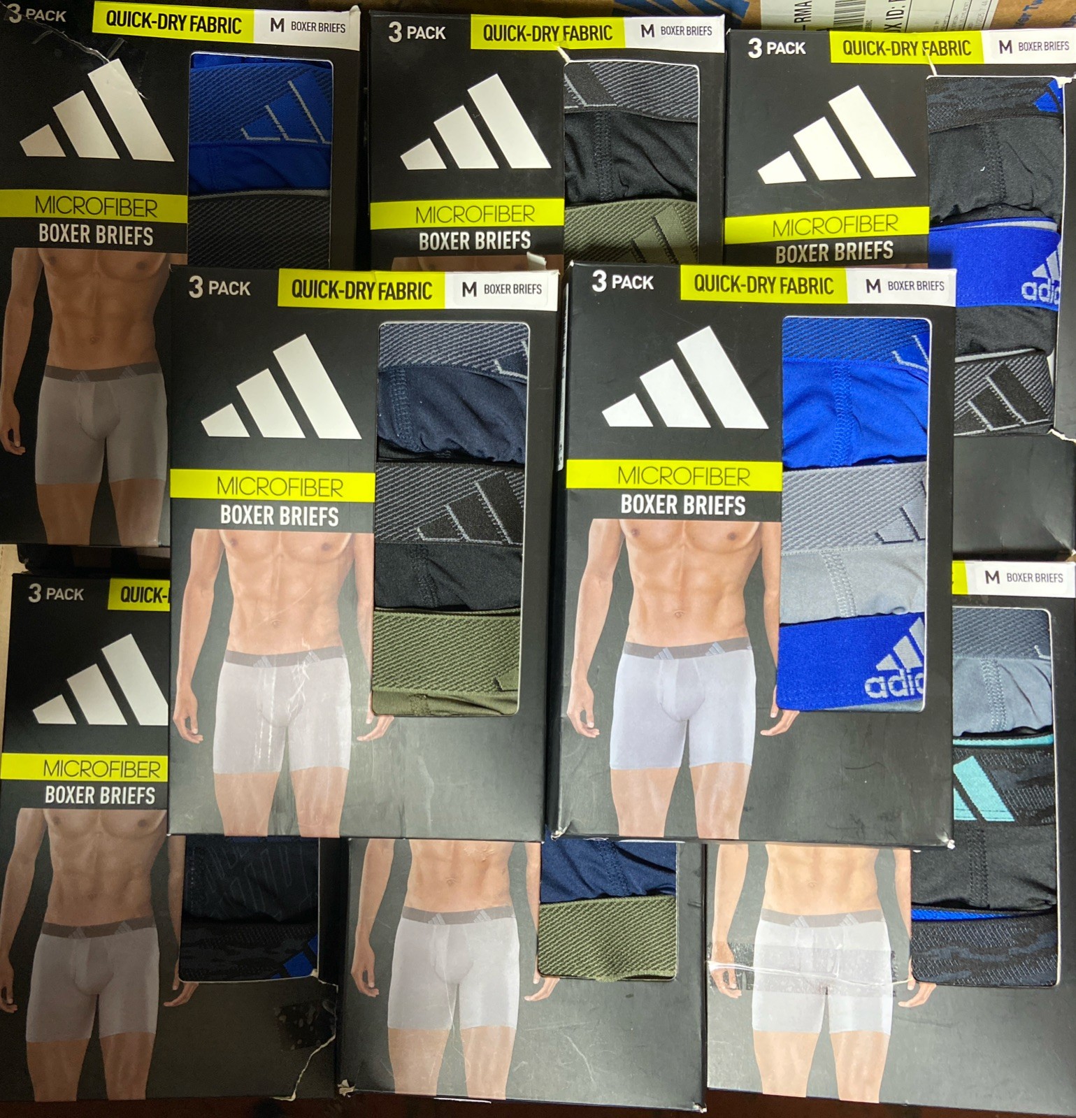 (2) Pack Adidas Microfiber Boxer Briefs Size M ASSORTED COLORS & PRINTS. SEE PHO