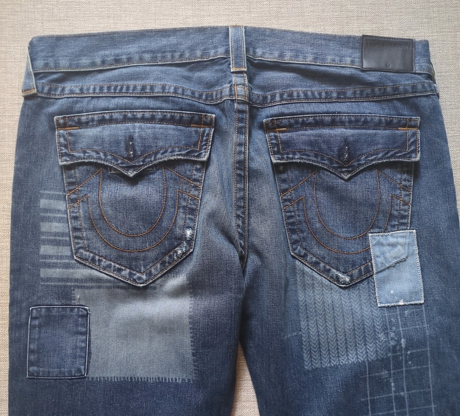 True Religion Ricky Relaxed Straight Y2K Men’s Patchwork Made in the USA 40×34
