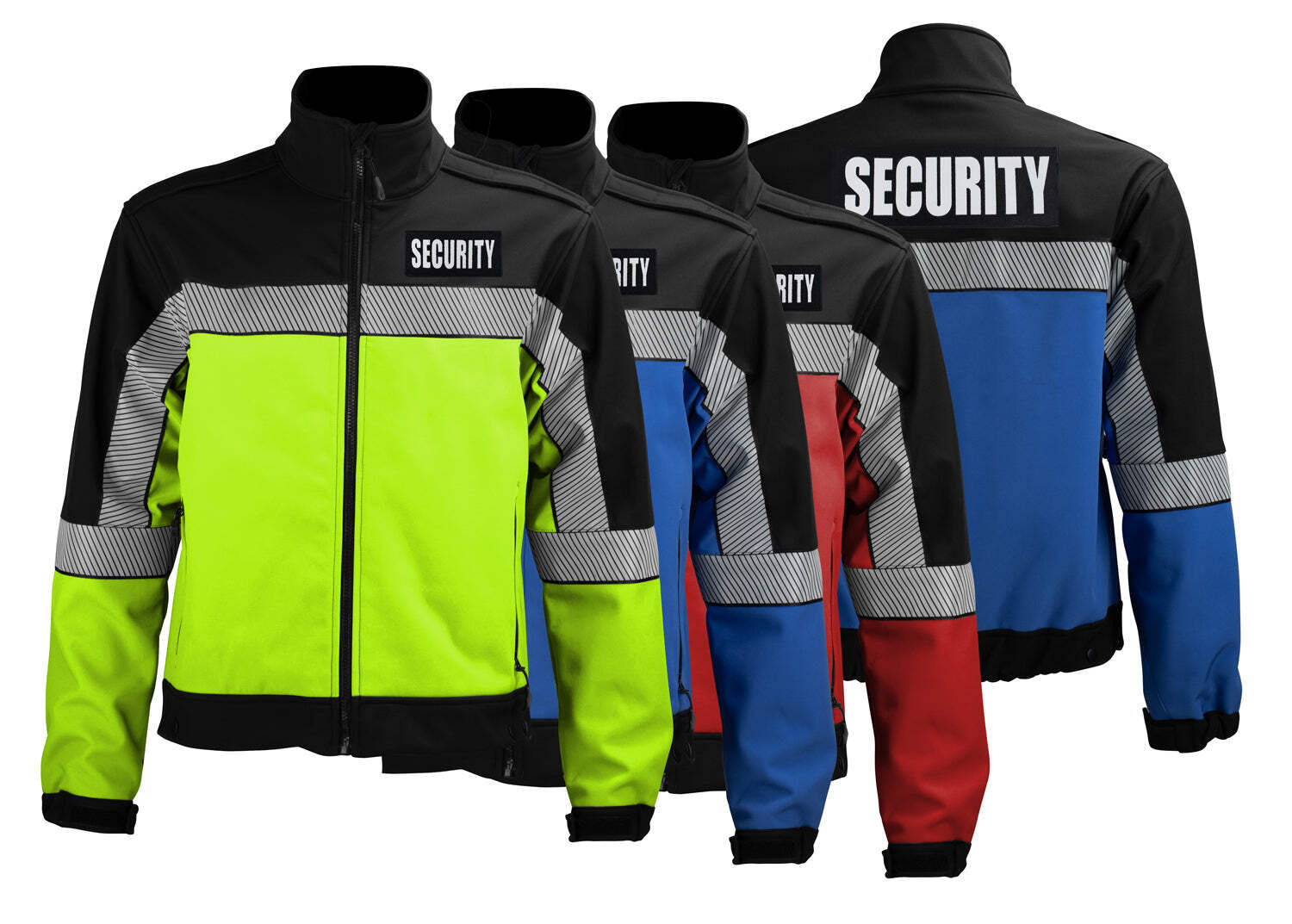 High Visibility Security Soft Shell Jackets with Reflective Emblems