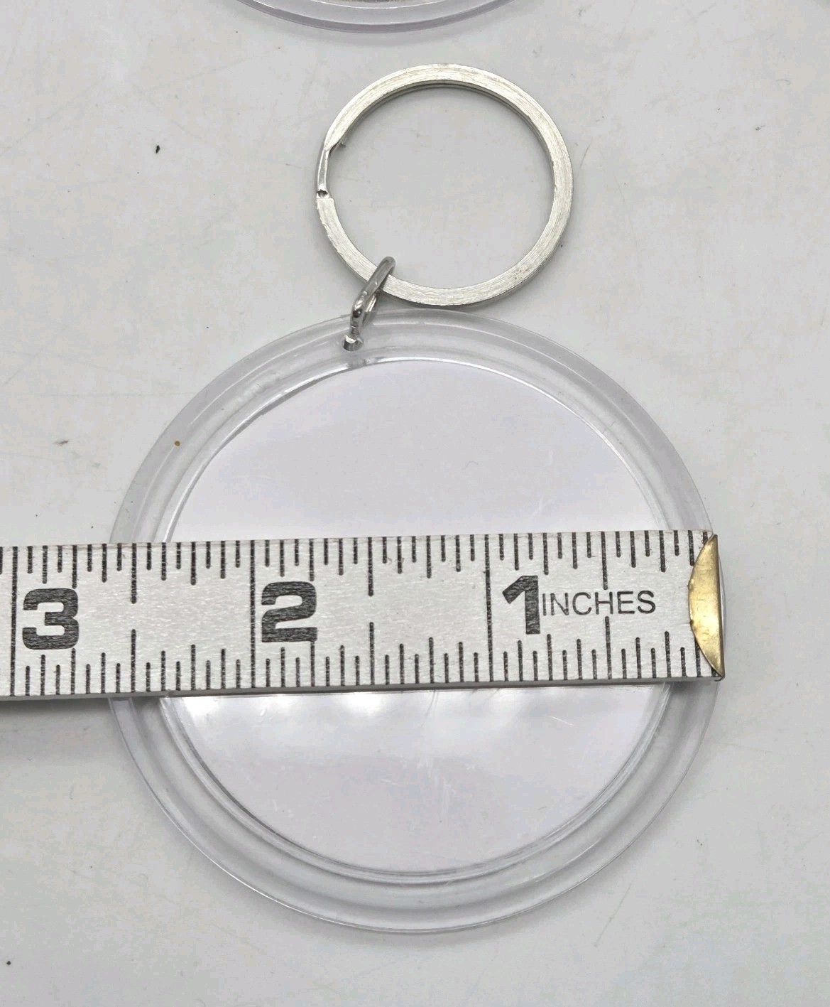 Picture Frame Keychain Clear Acrylic 2.75″ Round Photo Holder Keyring Lot Of 10