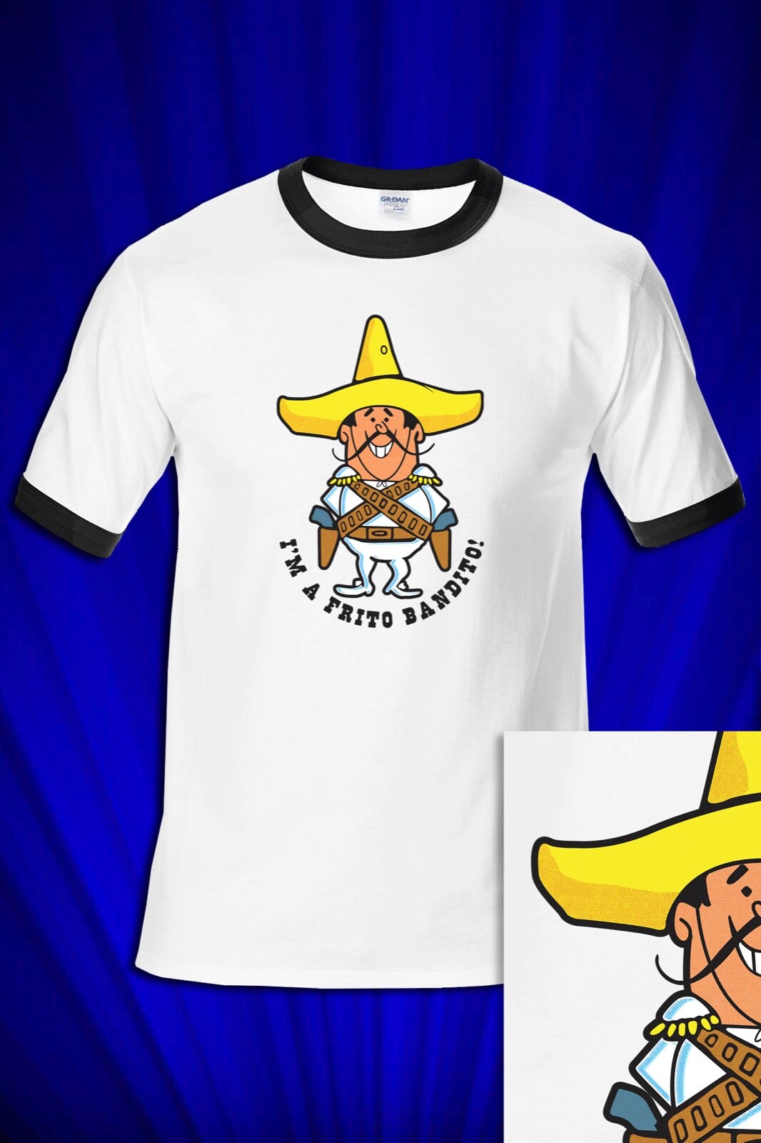 Vintage Frito Bandito Snack 1970s t-shirt FREE S&H Saturday Morning Cartoons