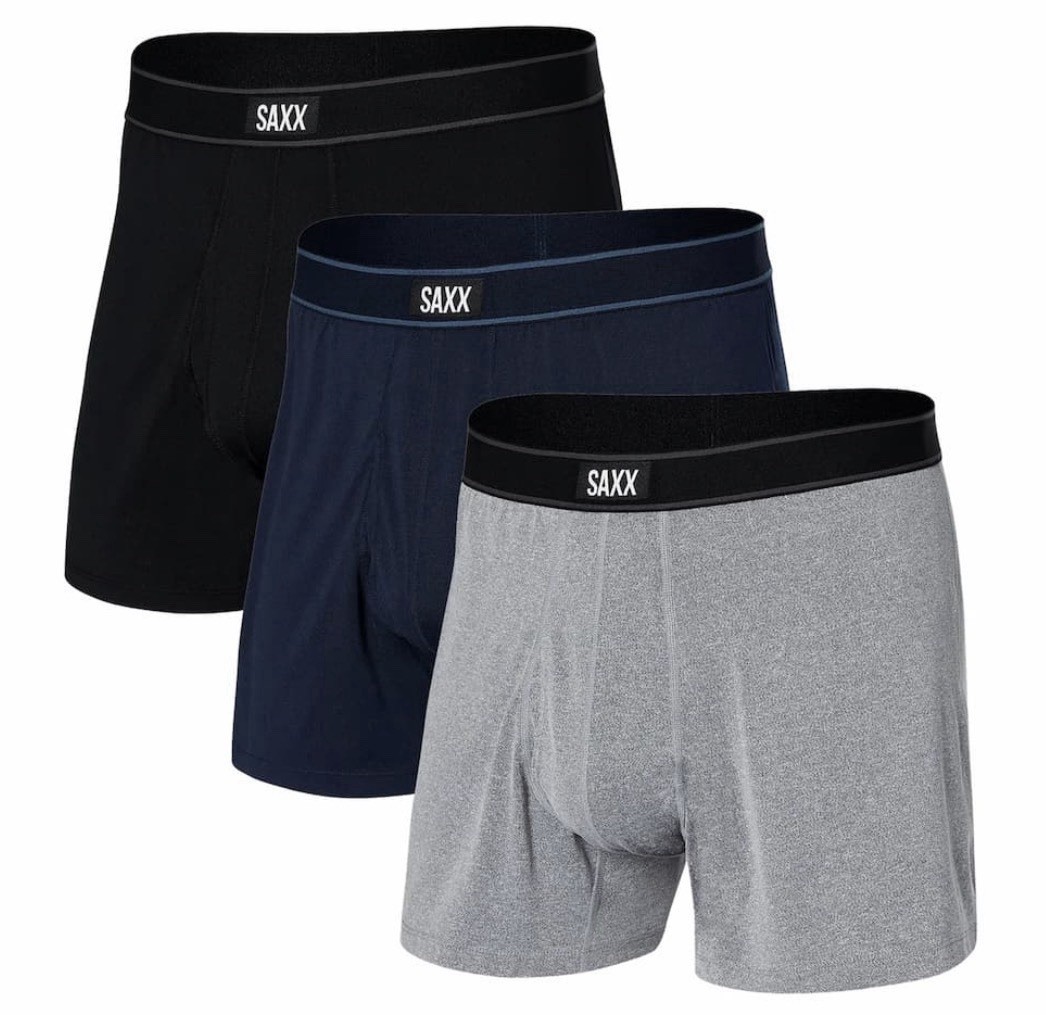 Saxx DayTripper Boxer Brief 3-Pack Blue Black Gray Ballpark Pouch Sz 3XL