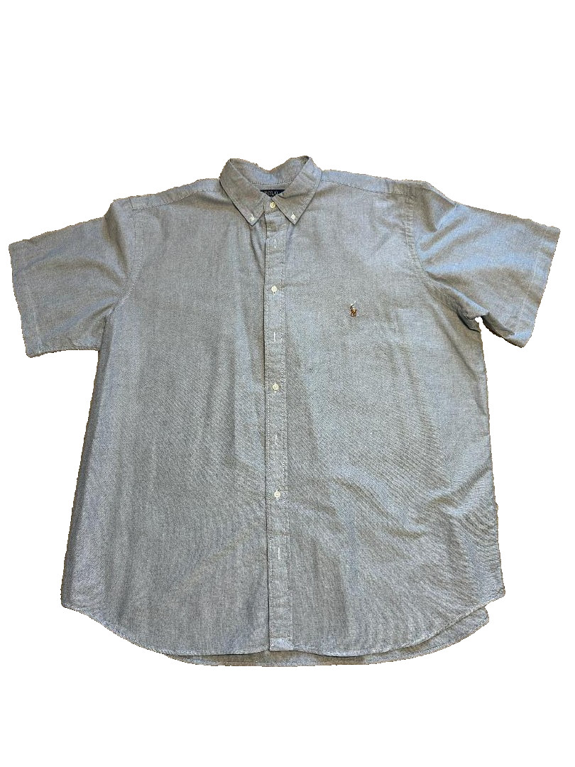 Ralph Lauren Polo grey short sleeve button up sport shirt 2XB