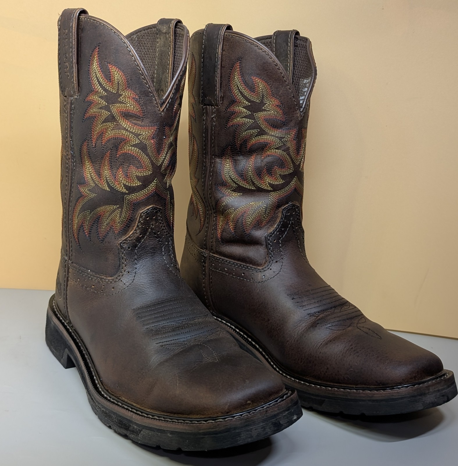 Justin Men’s Boots Driller Western Stampede Cowboy Work Composite Toe 9D