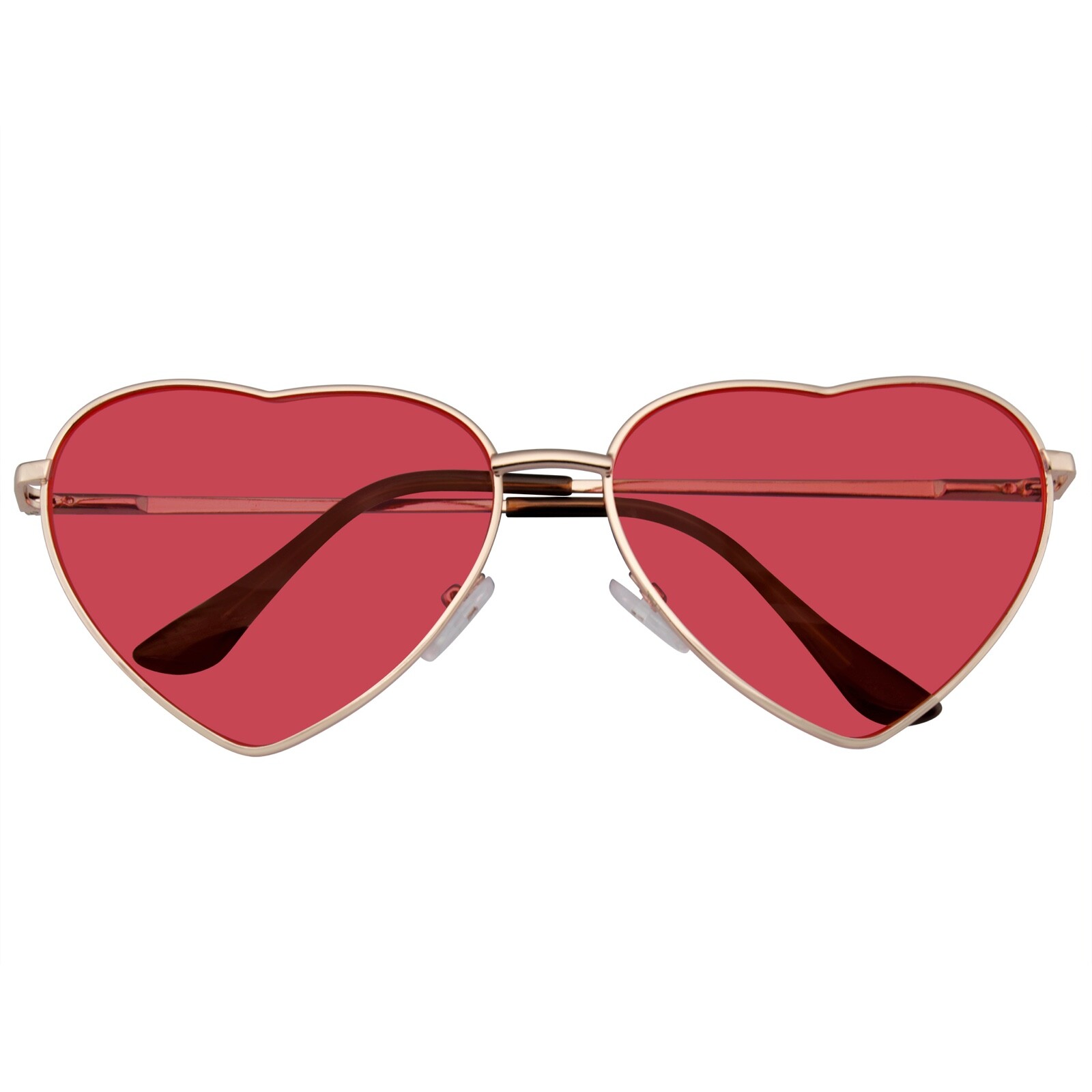 Sunglasses Heart Womens Retro Festival Color Tinted Lenses Metal Frame Shades