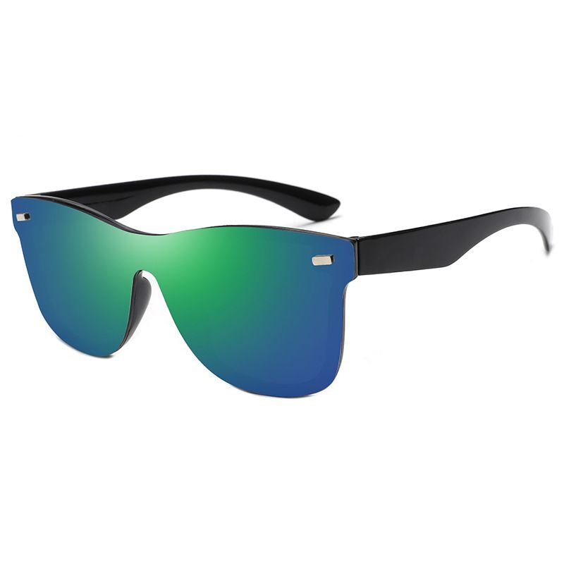 Rimless Square Sunglasses -Polycarbonate UV400 Mirror Lens Retro Plastic Eyewear