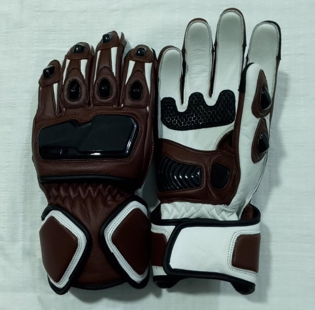 Premium Motorcycle Riding Gloves, Genuine Leather Protective Racing Gloves