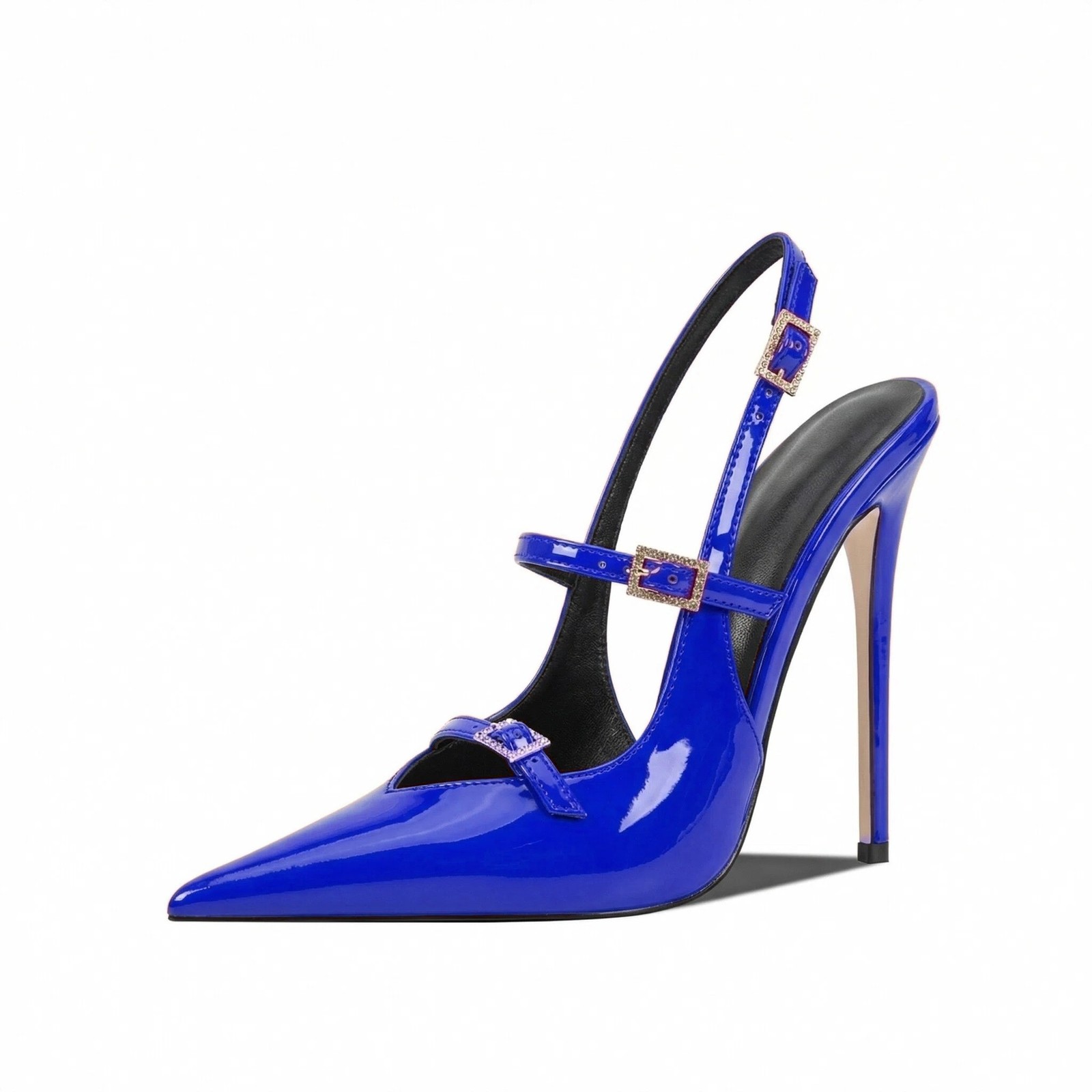 Patent Leather Pointed Toe Stilettos Sandals Women’s Pointy Toe Slingback Shoes