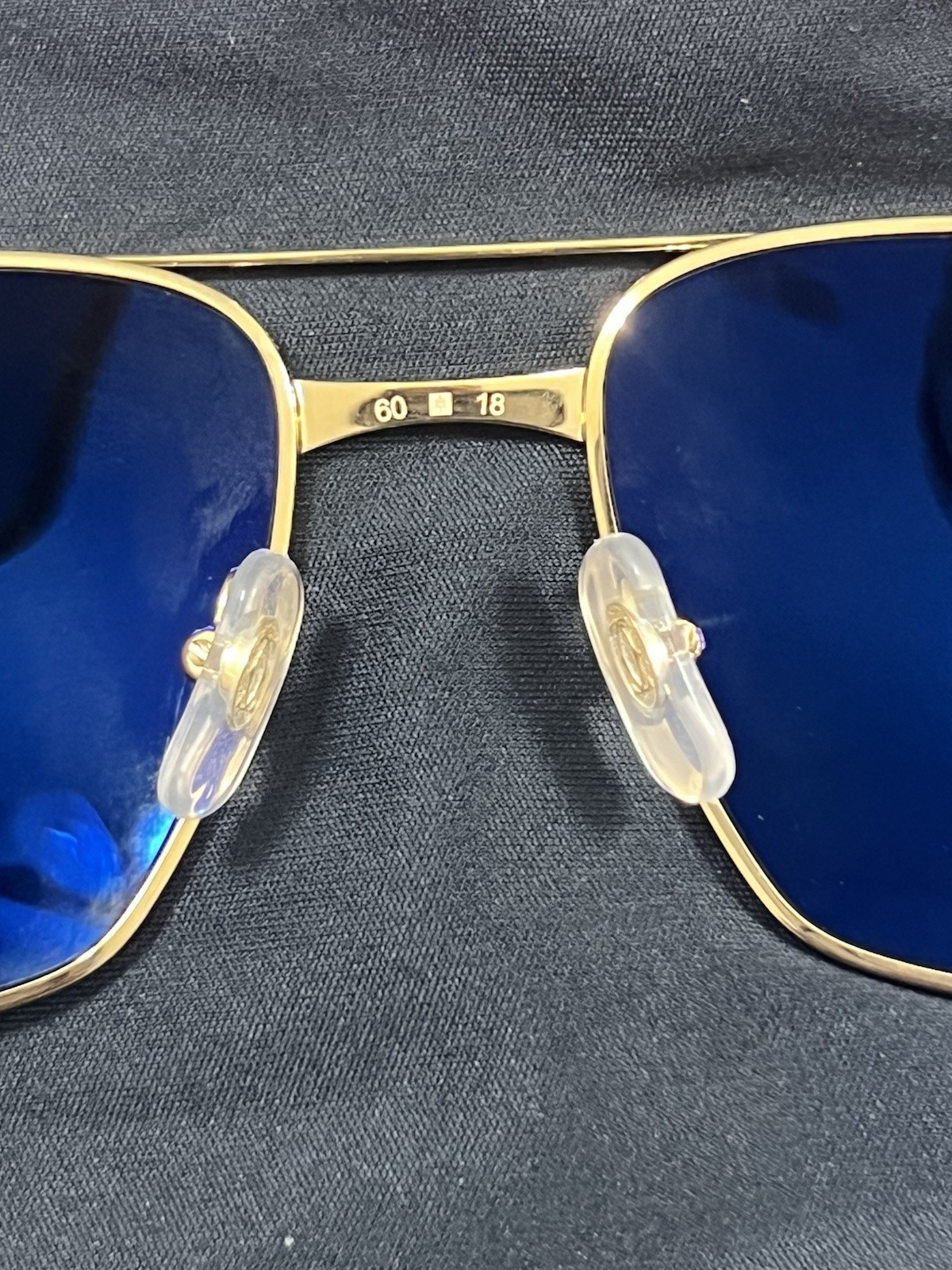 Cartier CT0193S 002 Gold Metal Square Sunglasses Gray Tinted Plastic Lenses