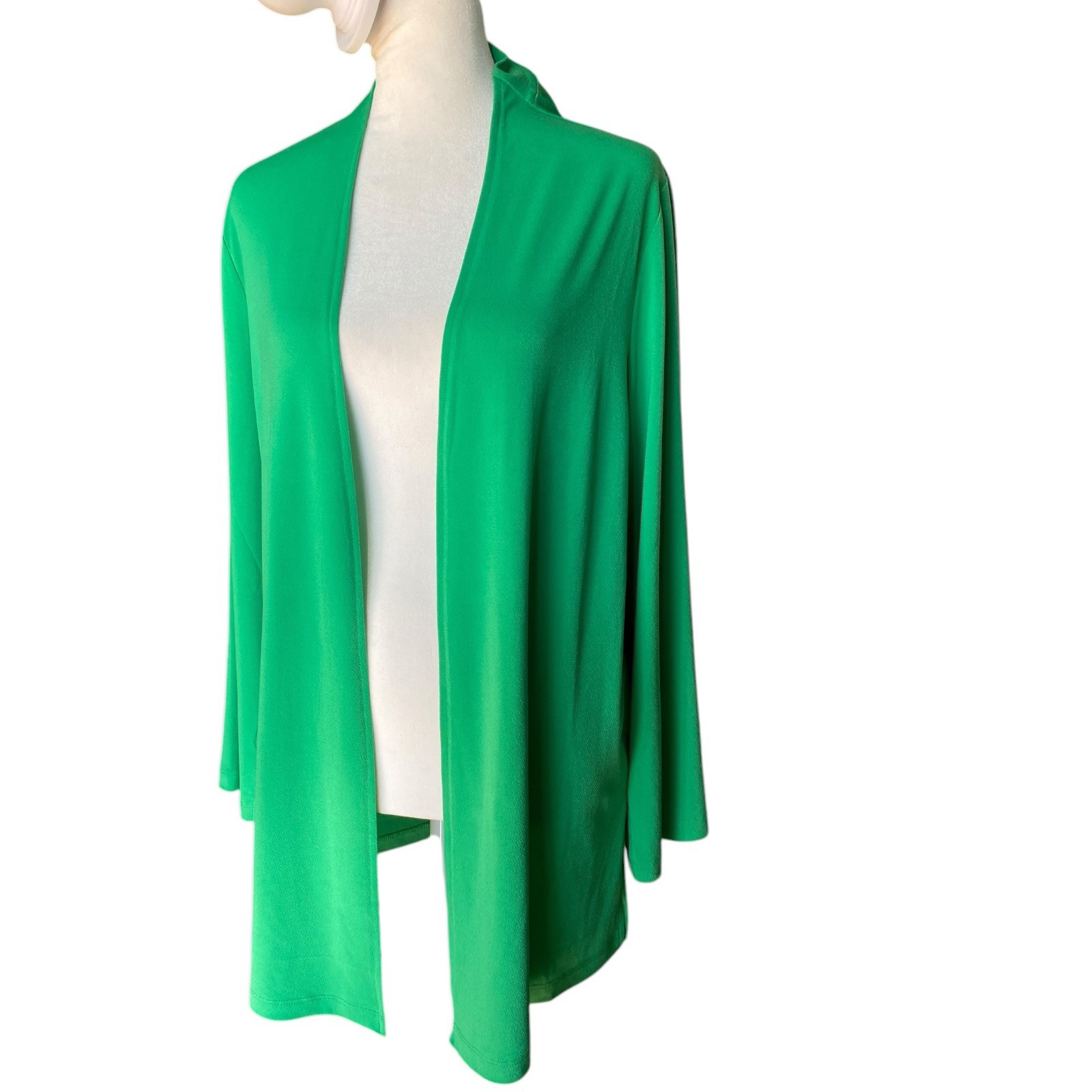 IMAN Comfy Chic Polyester Shrug Open-Front Cardigan Vibrant Green Size M