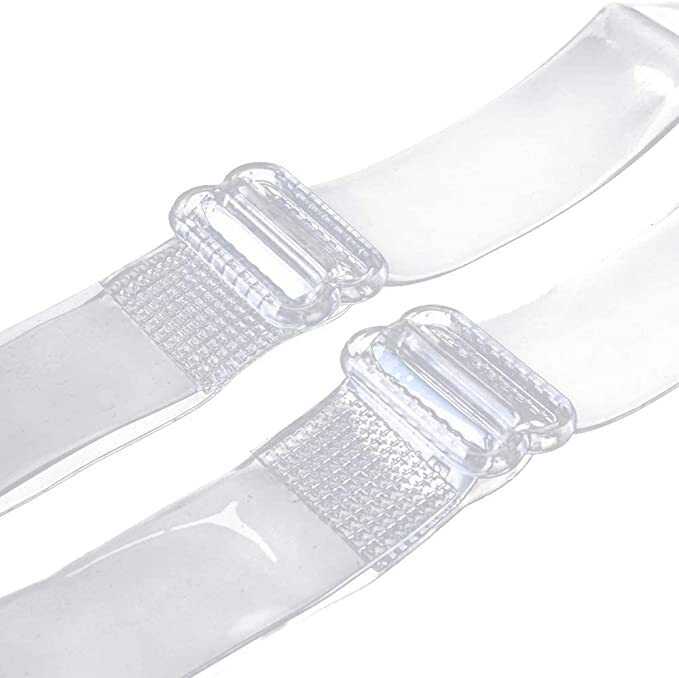 Invisible Clear Elastic Bra Strap Replacement MetalHook Transparent & Adjustable
