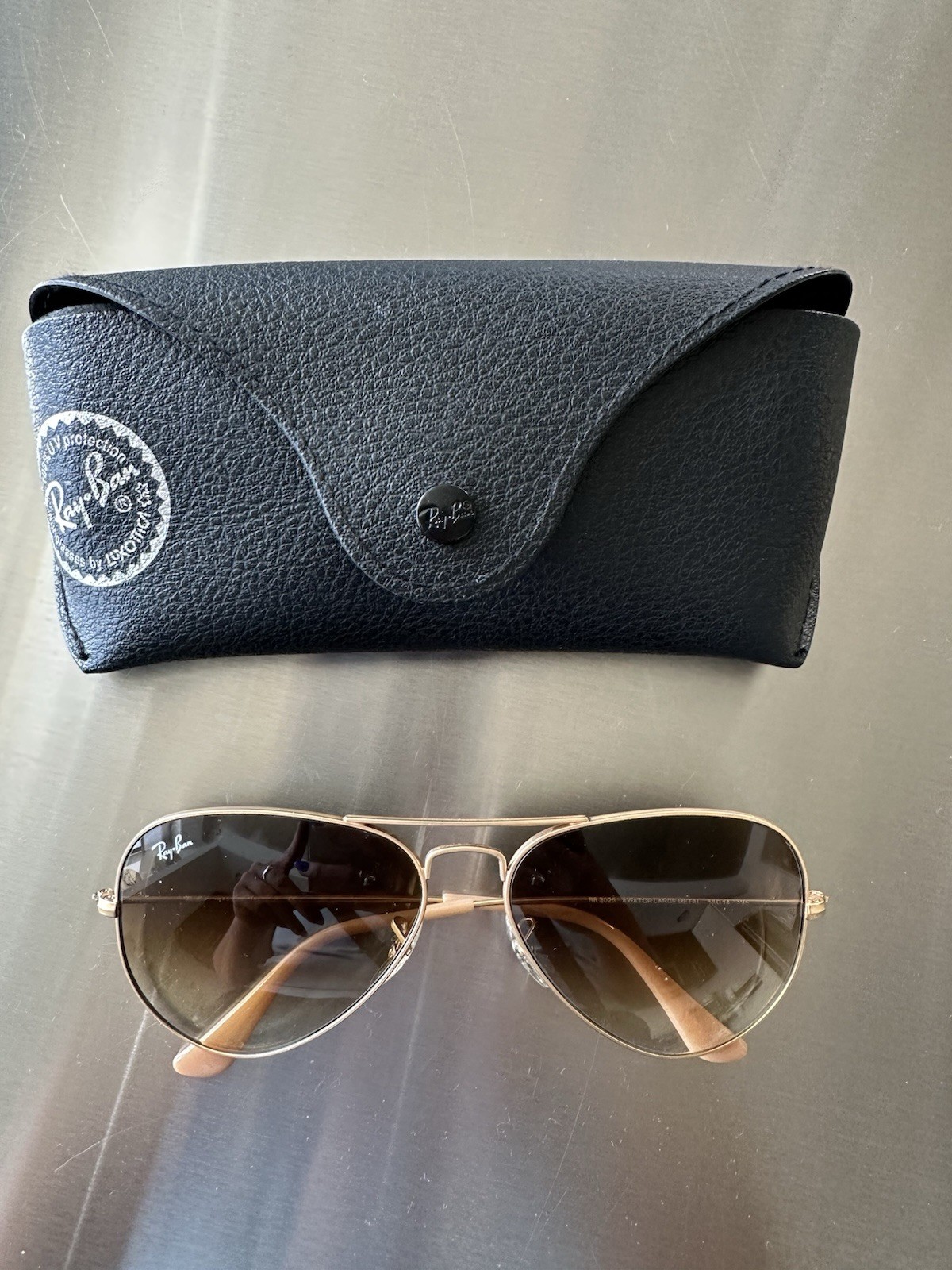 Ray-Ban Aviator Sunglasses Matte Gold