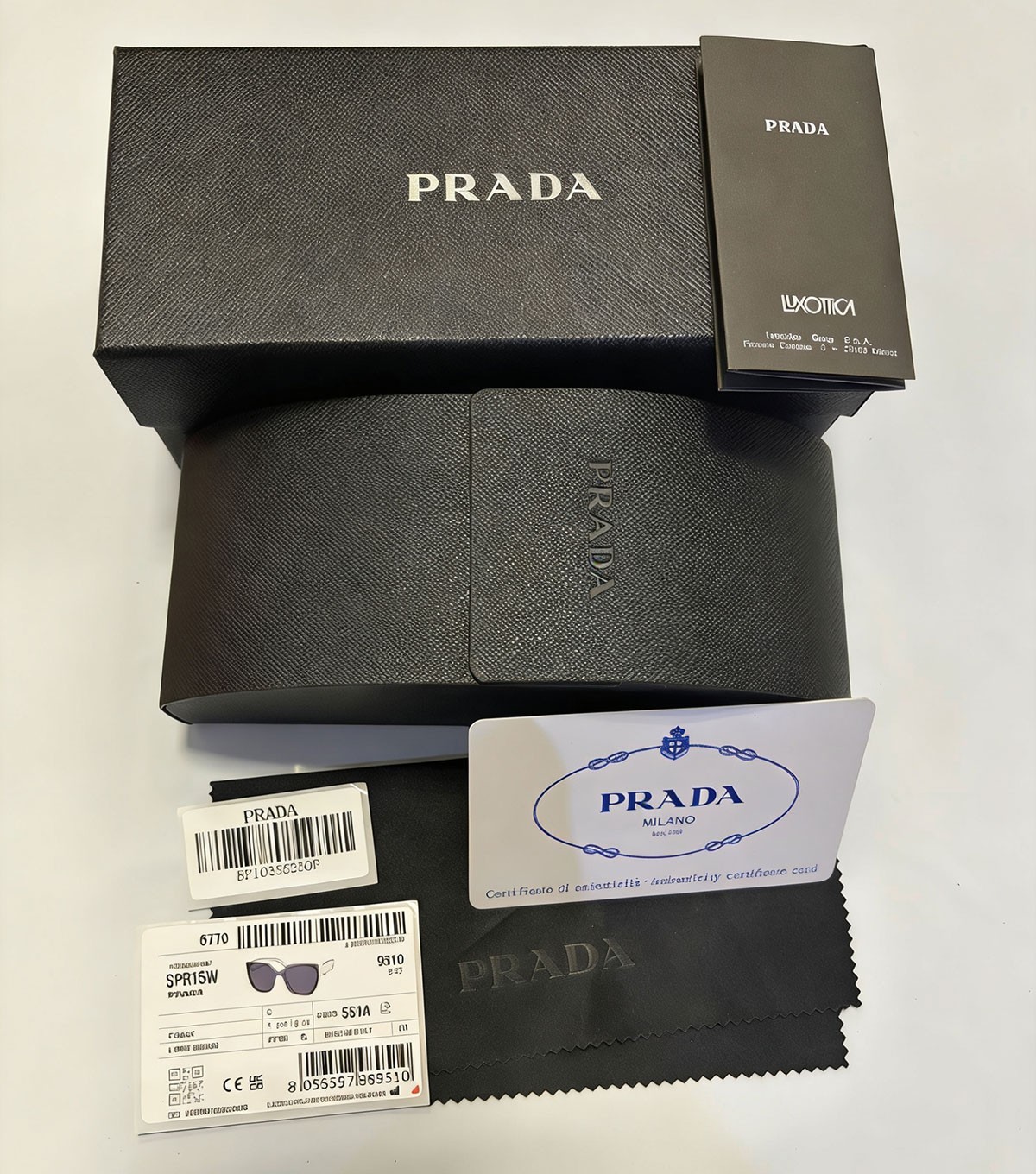 Prada PR 15WS Oversized Square Sunglasses Women Authentic Red Tortoise UV400