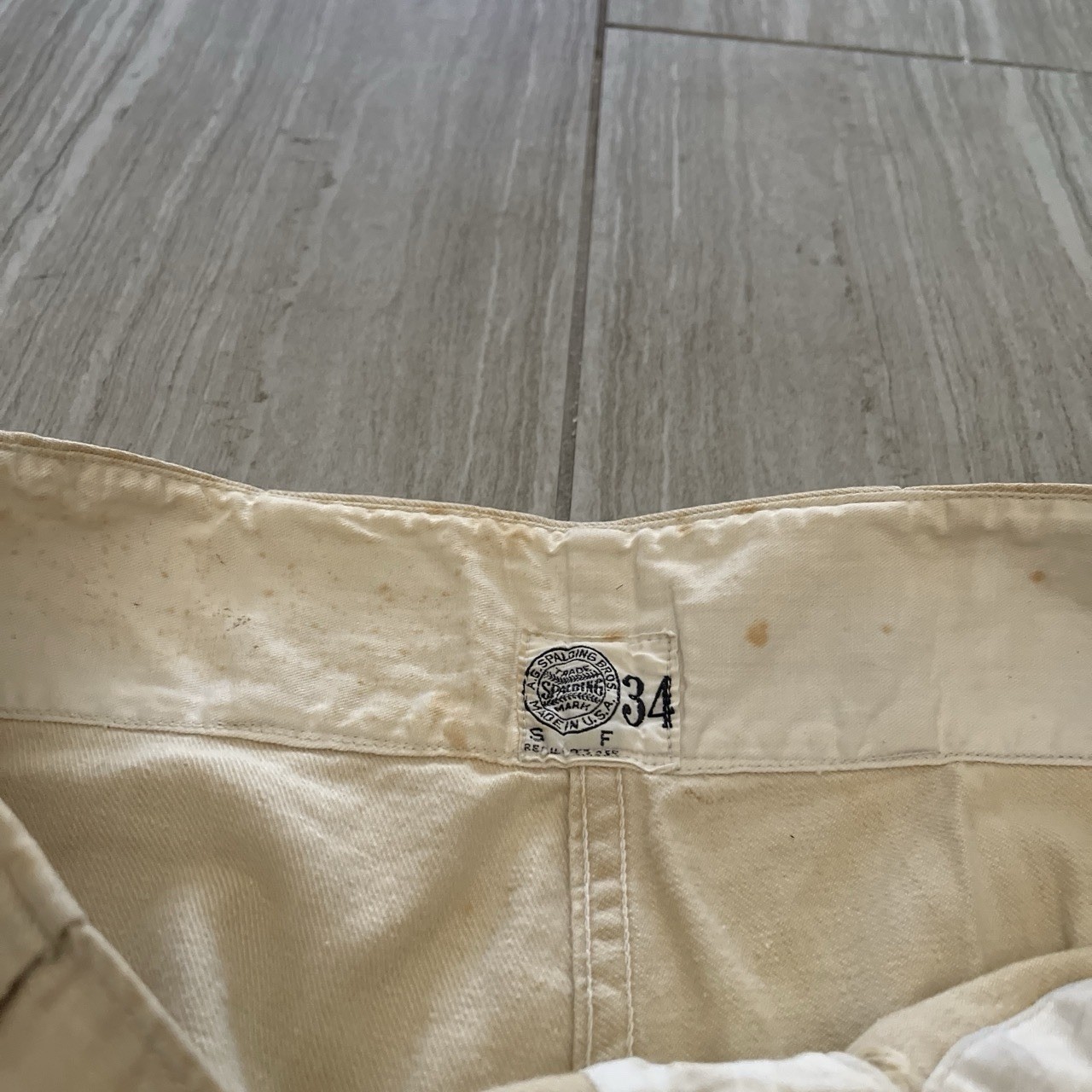 30s / 40s true vintage Spalding Bros Men’s Beige Cotton Canvas Pants 34W