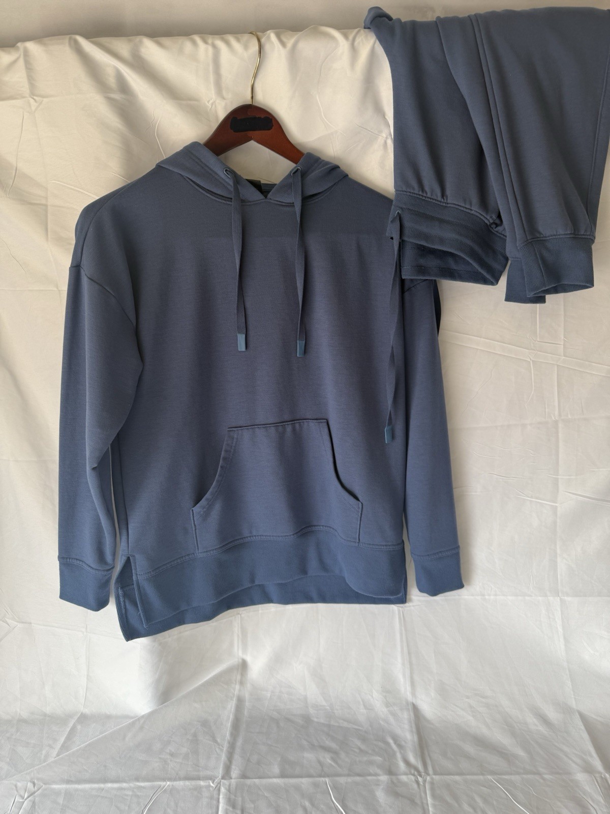 Athletic Works Men’s Blue Fleece Sweatsuit Set Hoodie/Pants Pockets Size S