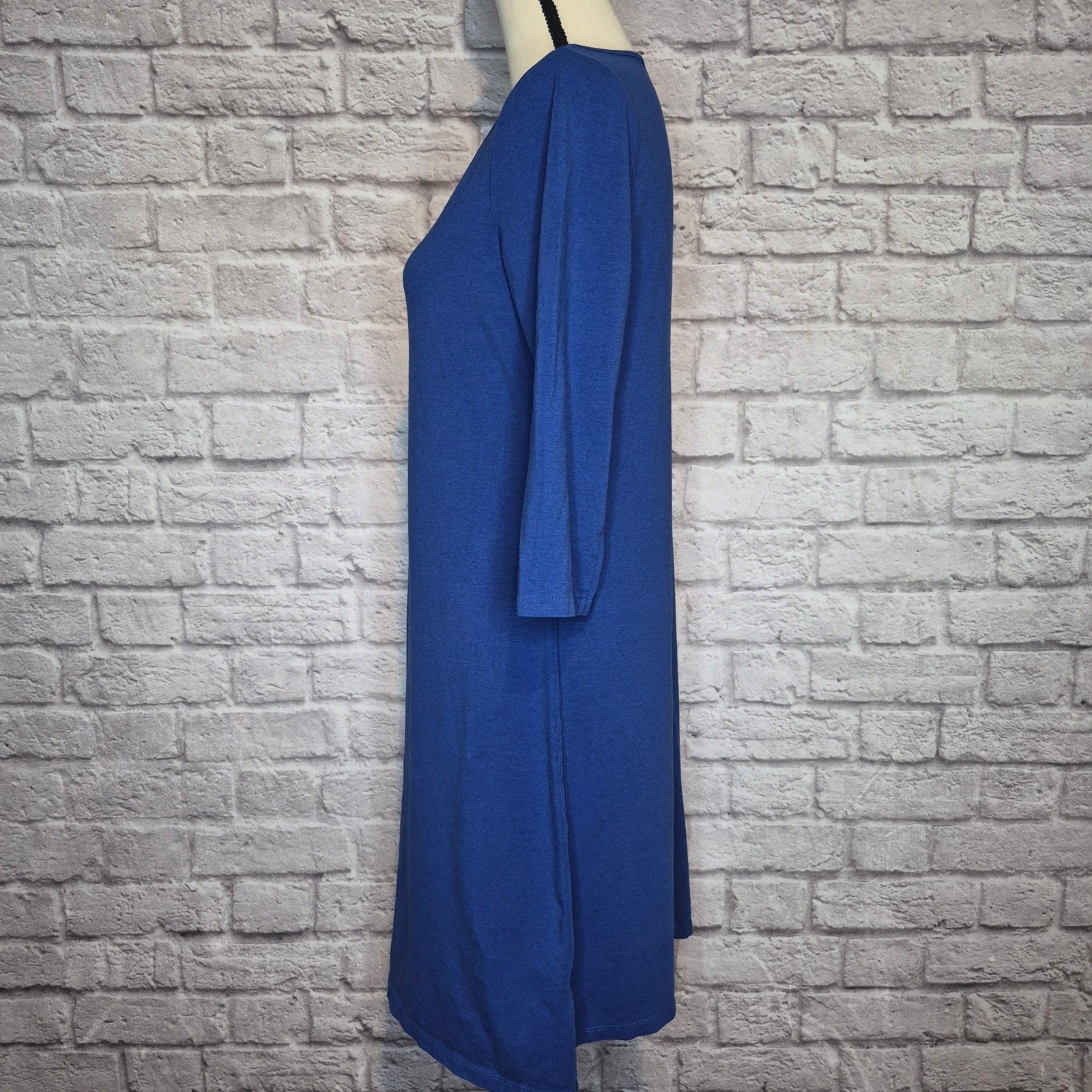 Garnet Hill Royal Blue 3/4 Sleeve Knit Shift Dress Women’s Size S