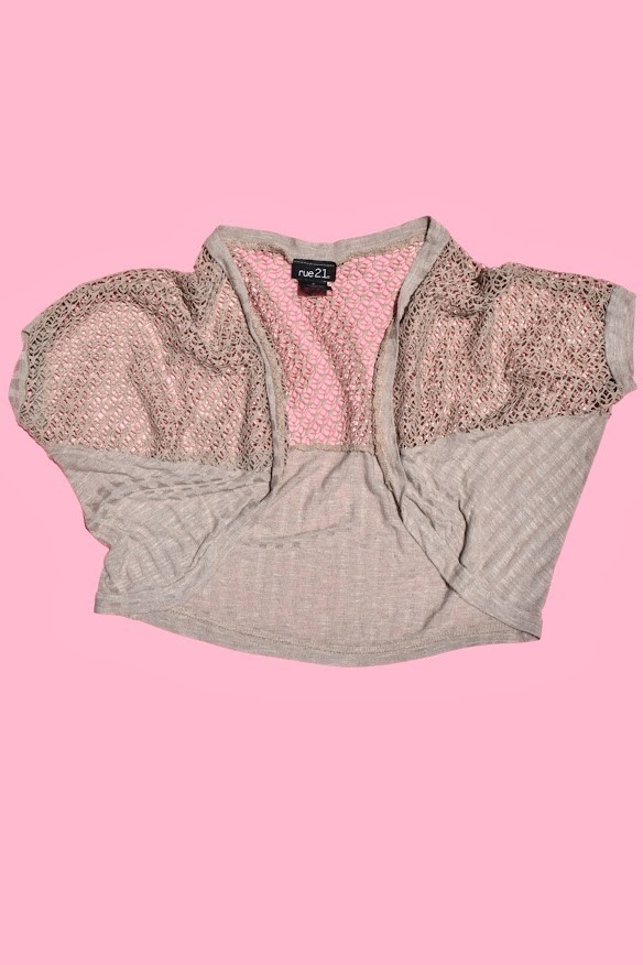 Boho Open Knit Crop Shrug Bolero Cardigan