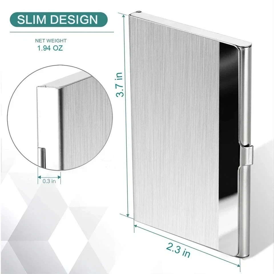 Stainless Steel Card Holder Case Pocket Metal Wallet for ID Credit Business Card