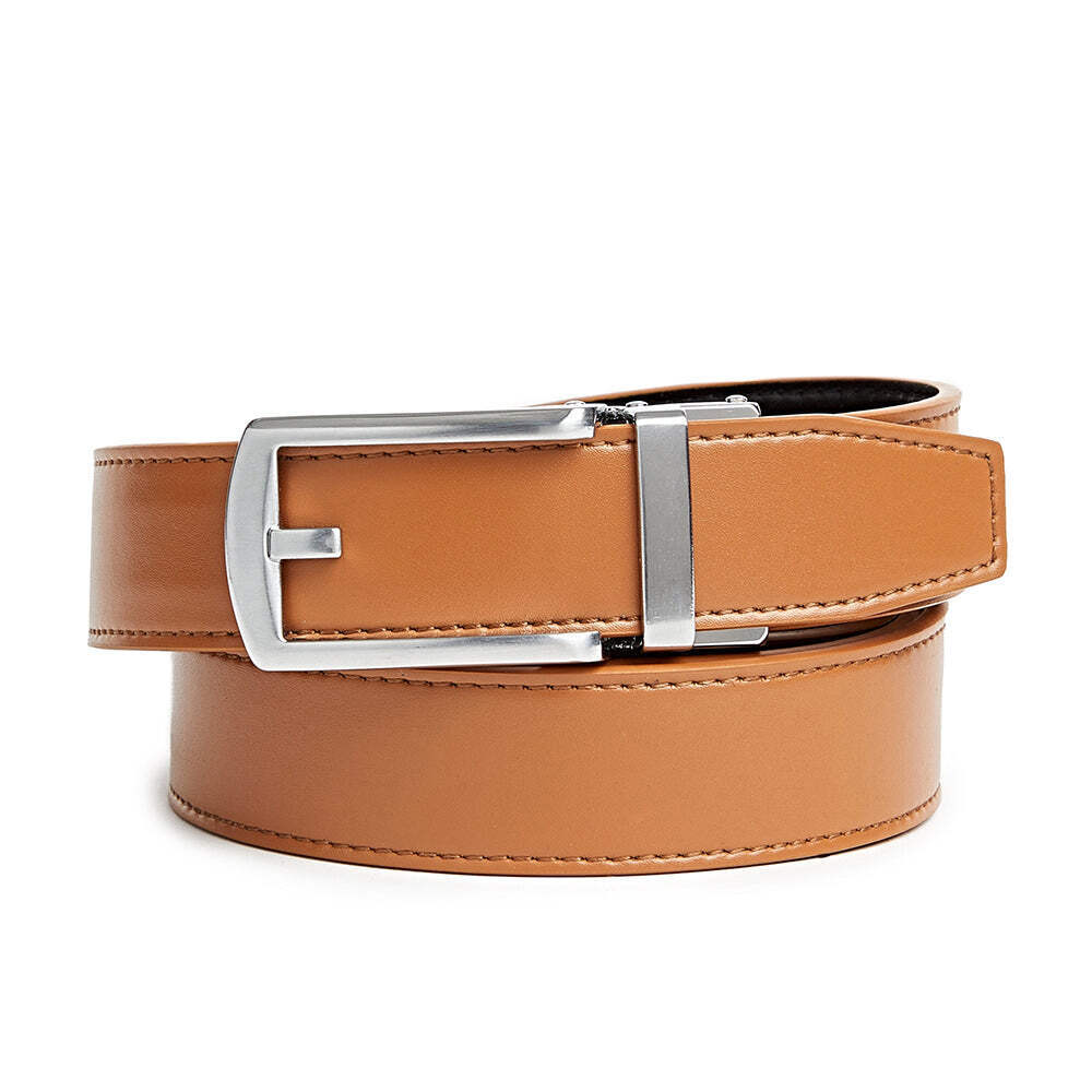 Men’s Ratchet Belt Genuine Leather Mens Belt with Slide Ratchet Belts for men