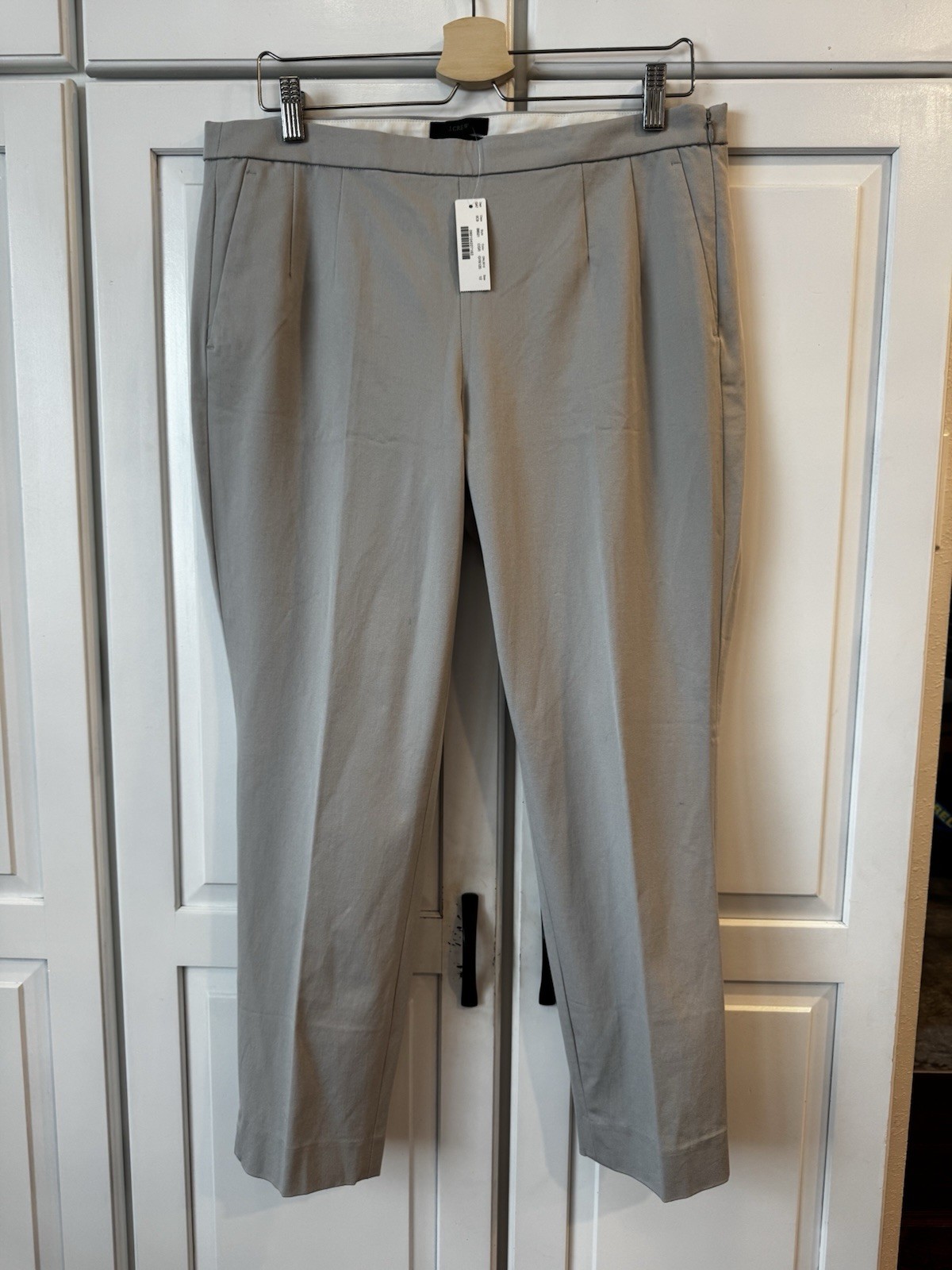 NWT- J. Crew Martie pants in Bi Stretch Cotton. size 12 Cloud Gray
