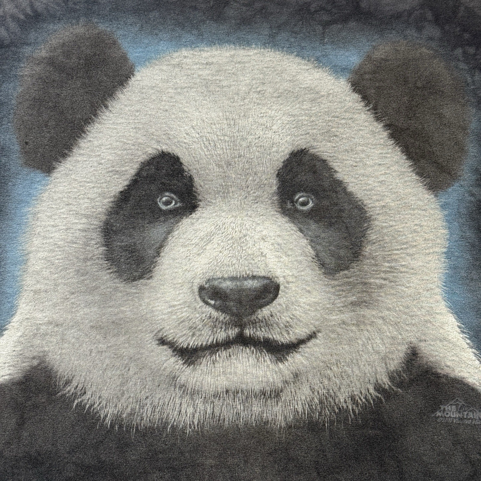 The Mountain Panda Portrait Retro T-Shirt Adult Size XL Dark Stone Wash