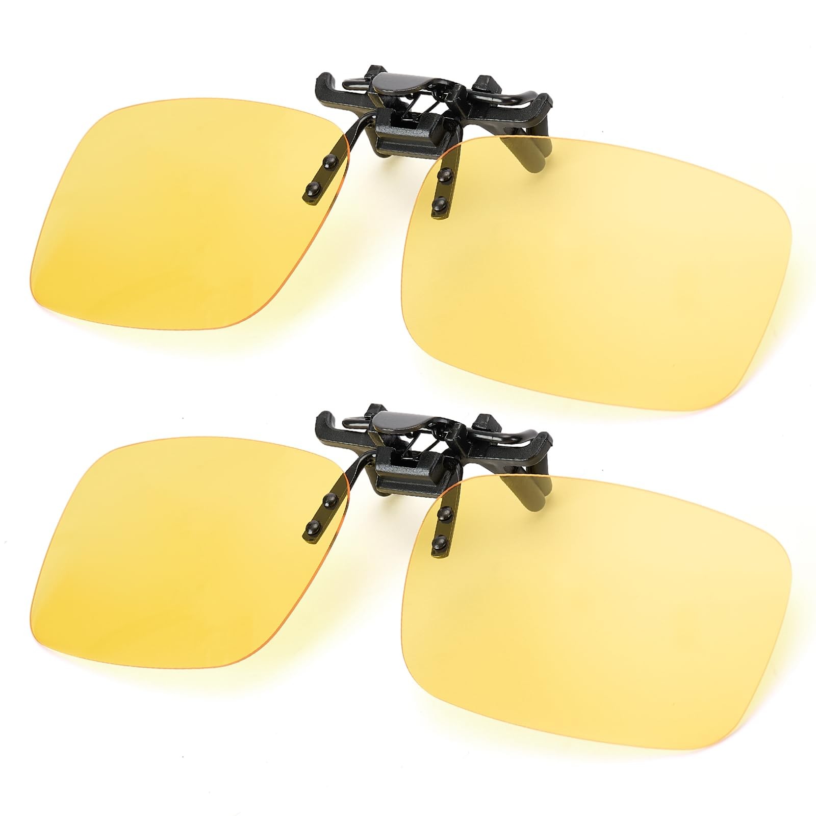 Clip-on Night Driving Glasses – 2 Pack Night Vision Glasses Yellow Tinted UV …