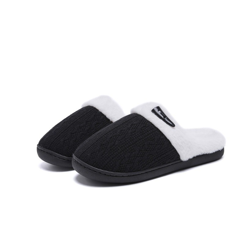 Women’s Plush Fleece-Lined Warm Cotton Slippers Cozy Non-Slip Indoor House Shoes