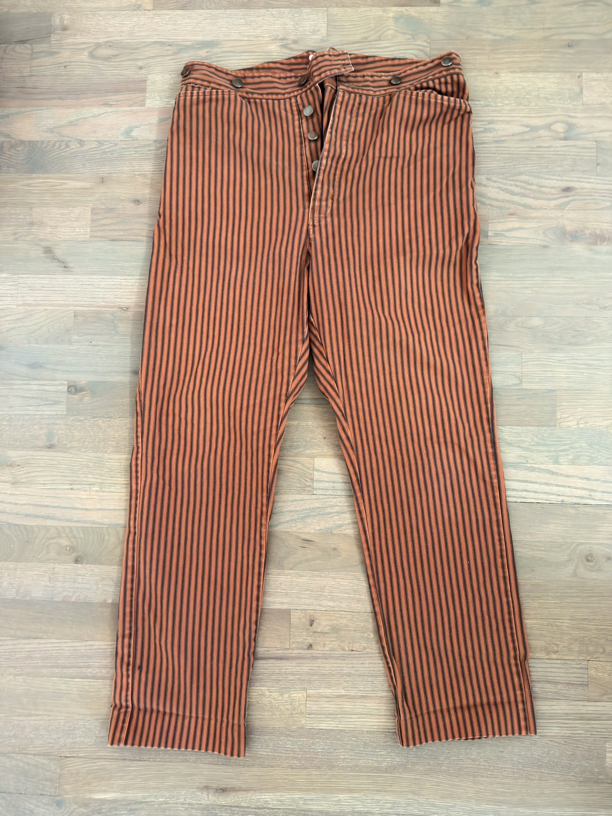 Pinstripes Working Class Pants Men 38 Vintage Gentlemen Suit Trousers
