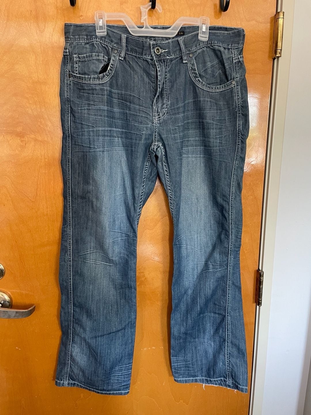 Y2K Helix Mens Slim Boot Cut Jeans Medium Wash Size 36W x 32L