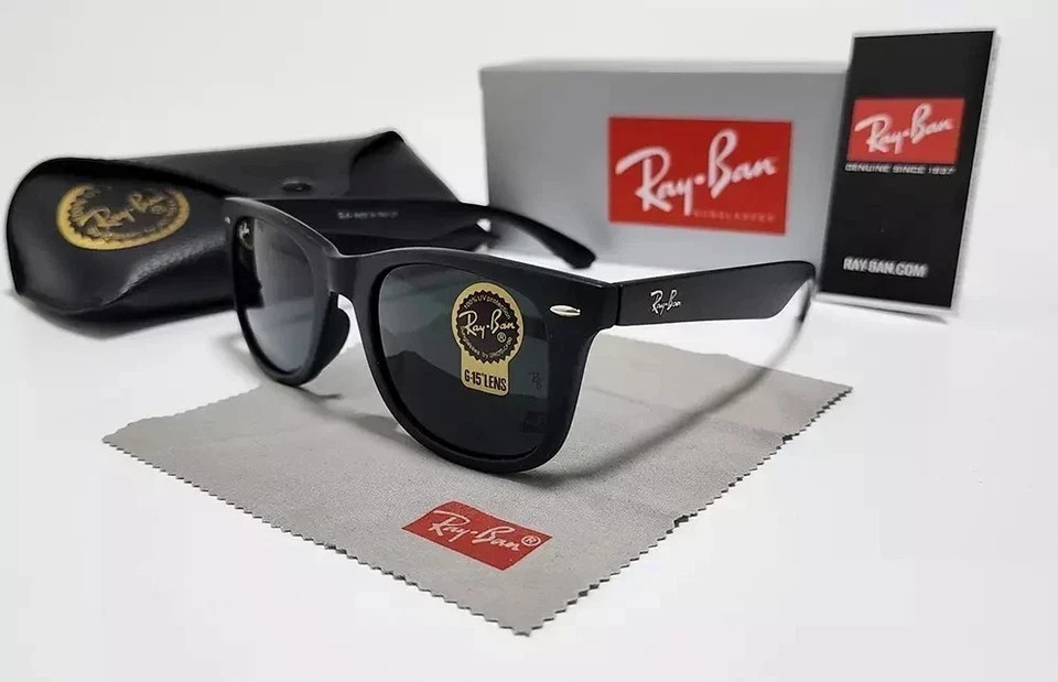 Ray-Ban RB2140 Wayfarer Classic Sunglasses 50mm Sunglass Black Frame Gray Lens ~