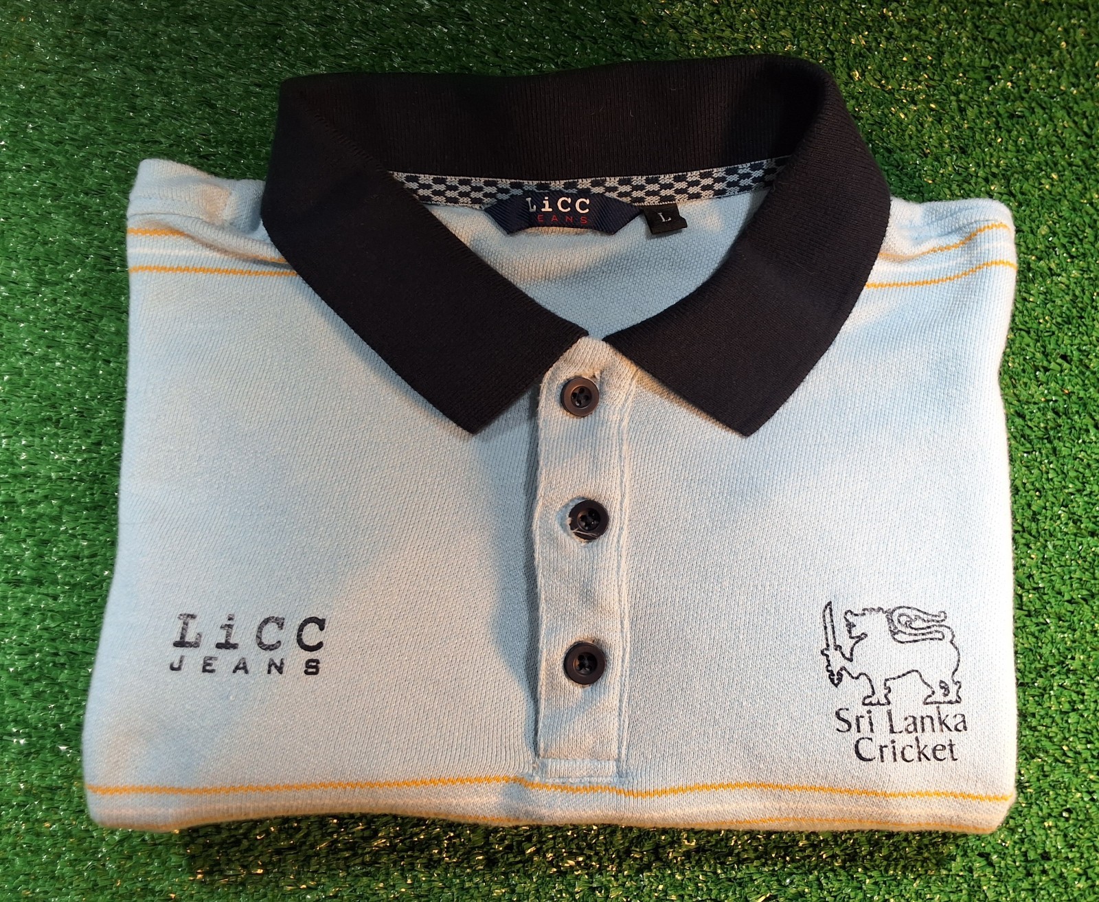 LICC Jeans Sri Lanka Lions Cricket Team Polo Shirt Mens L (Fits Like M)