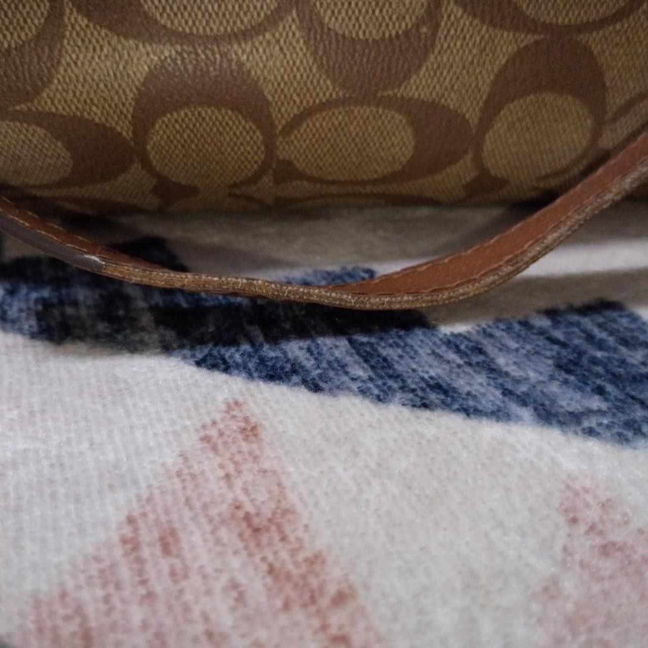 Coach Signature Monogram Tote Zip Top Leather Straps Large Pockets Charm