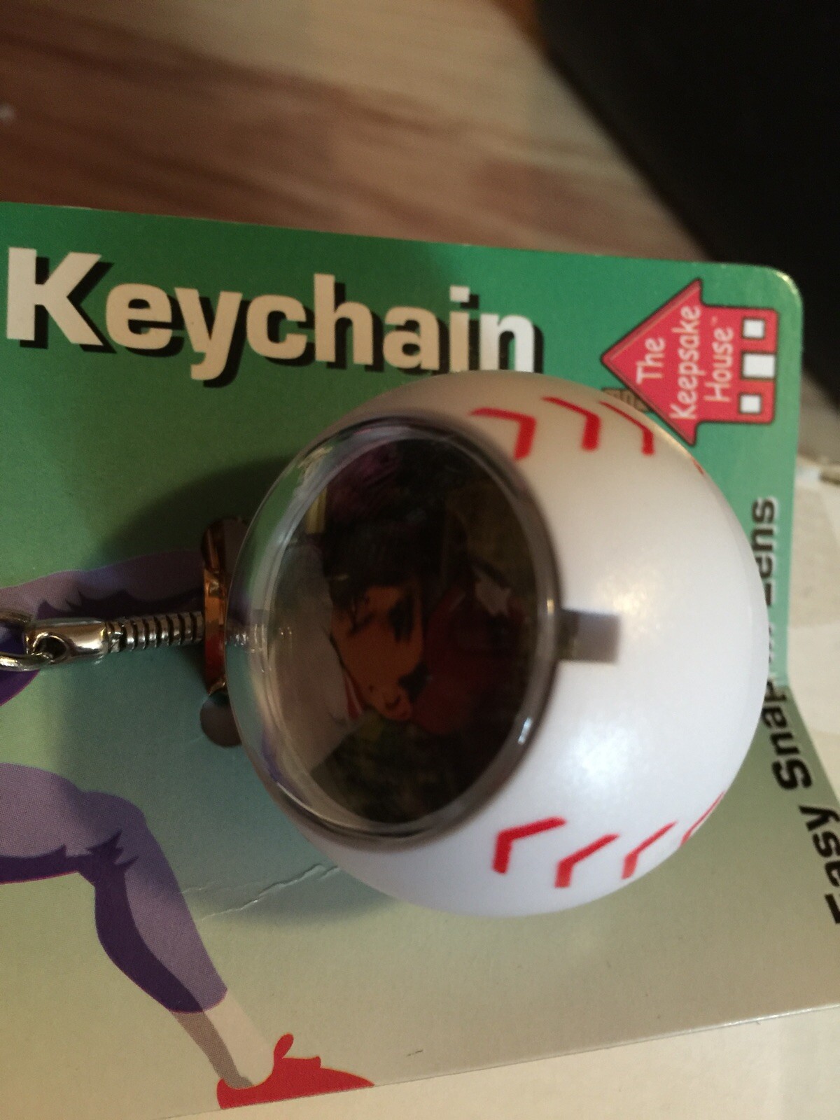 Baseball Keychain Photo Holder