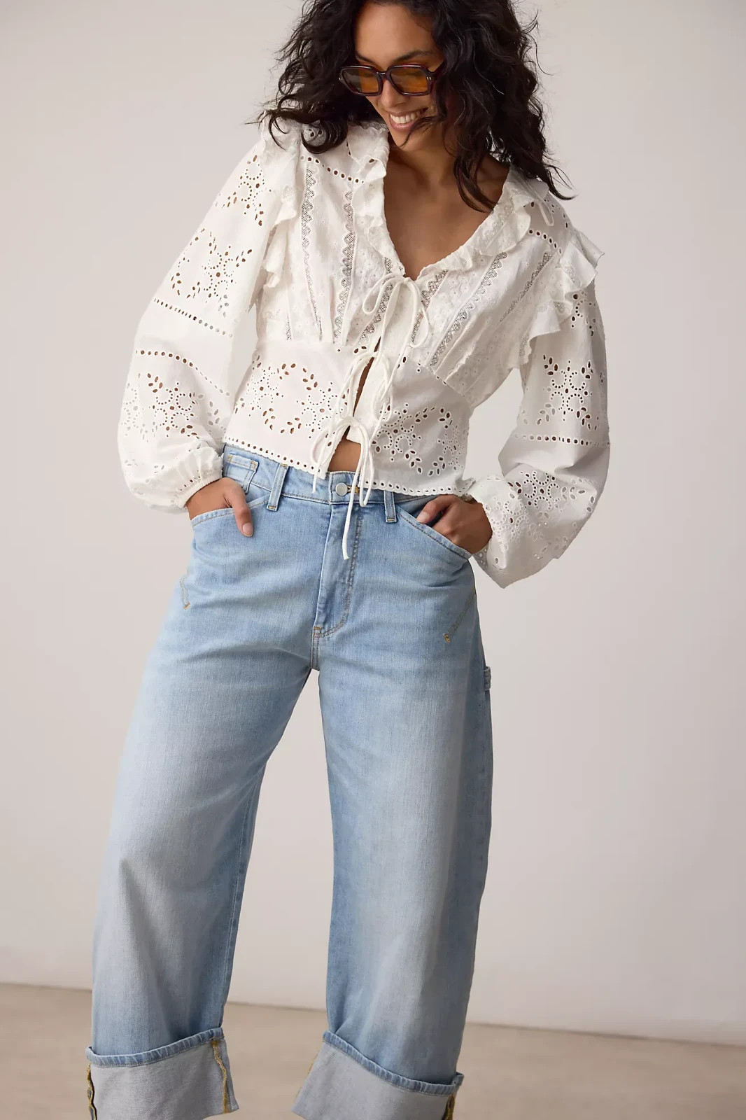 Anthropologie Kayden High Rise Carpenter Barrel Jeans by Pilcro