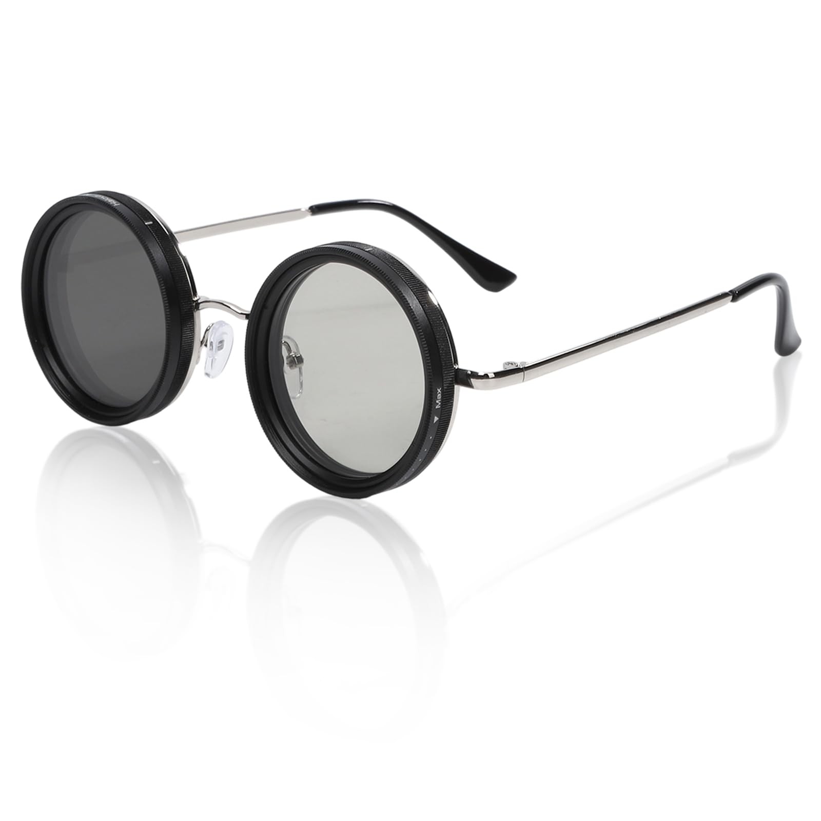 Adjustable Tint Sunglasses – Polarized ND Lens, UV400 Round Frame for Men