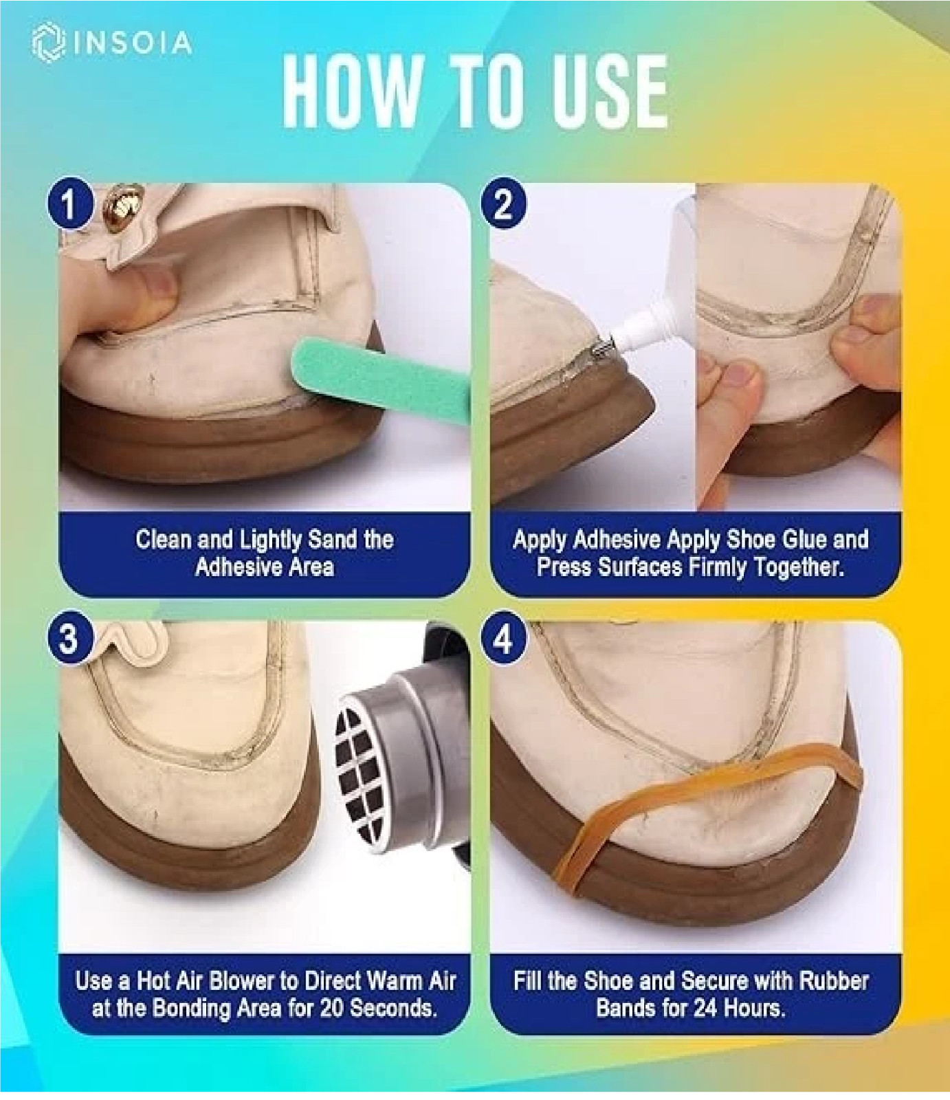 Shoe Glue Sole Repair Kit, Heavy Duty Shoe Adhesive, Waterproof, Flexible, Clear